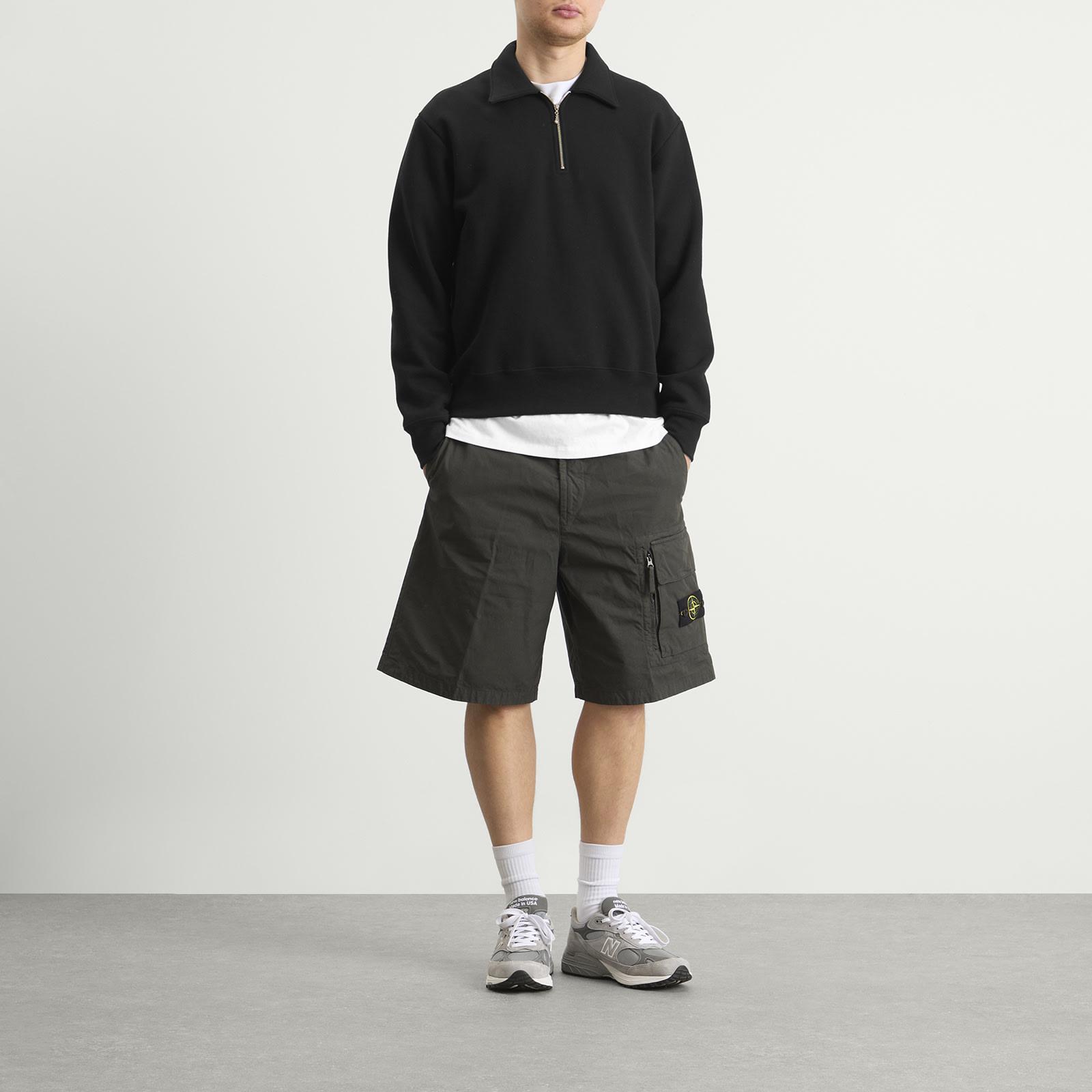 Stone Island Canvas Weave Cotton Cargo Shorts in Black for Men | Lyst