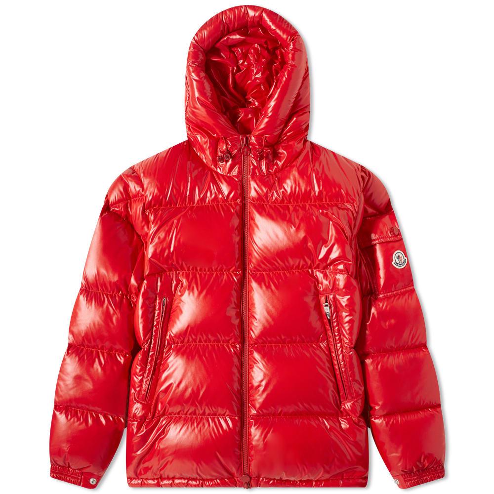 red moncler bubble jacket