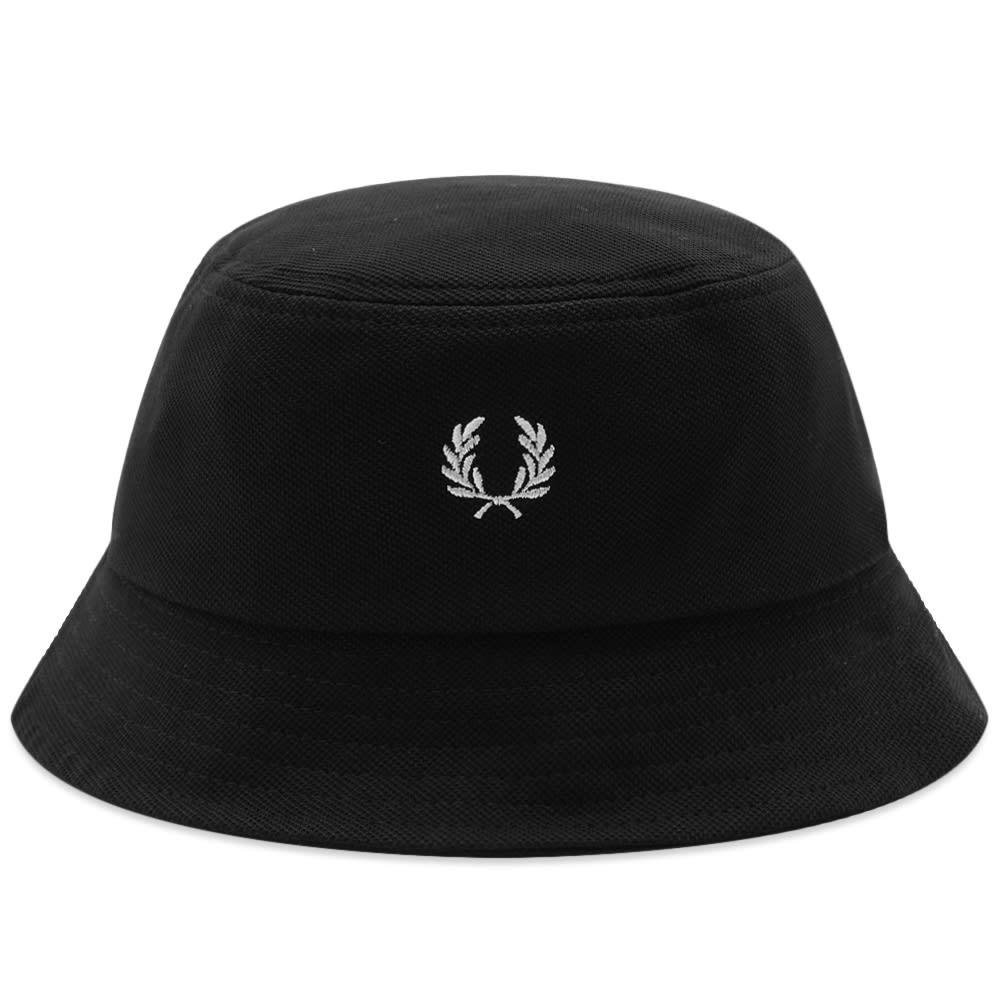 Fred Perry Pique Bucket Hat in Black for Men | Lyst