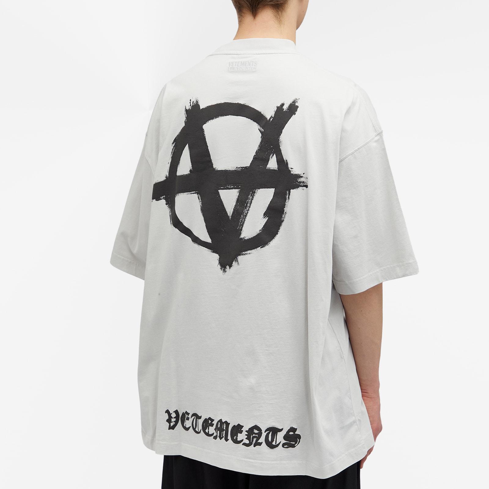 Vetements Double Anarchy T-Shirt in Gray for Men | Lyst