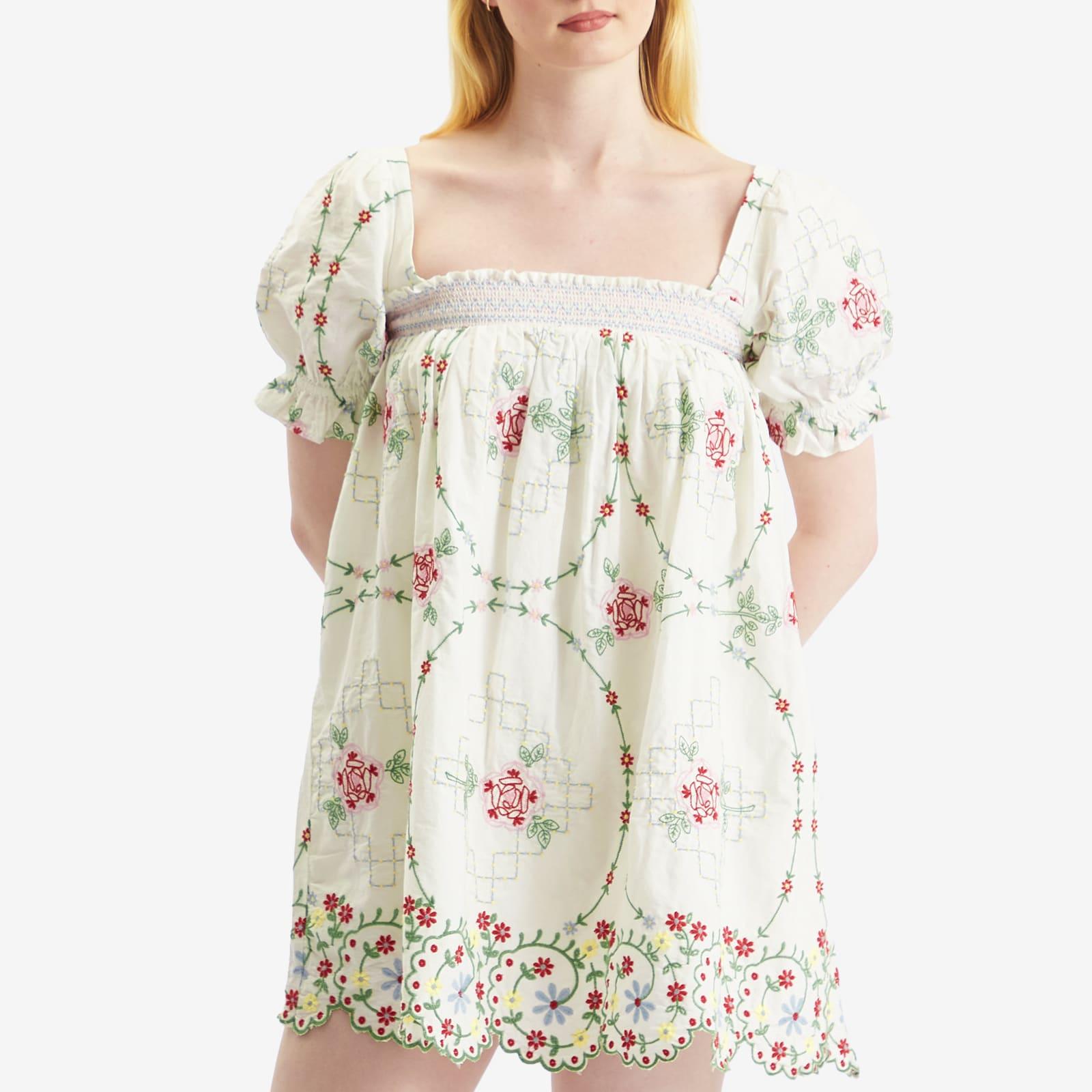 sachin and babi light blue dress Damson Madder embroidered pocket towelling mini dress in red