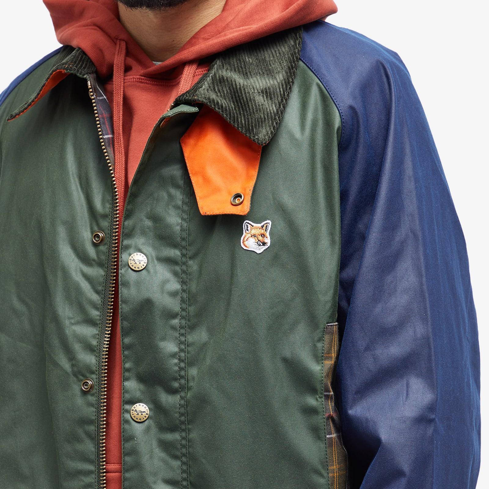 Barbour X Maison Kitsuné Beaufort Wax Jacket in Green for