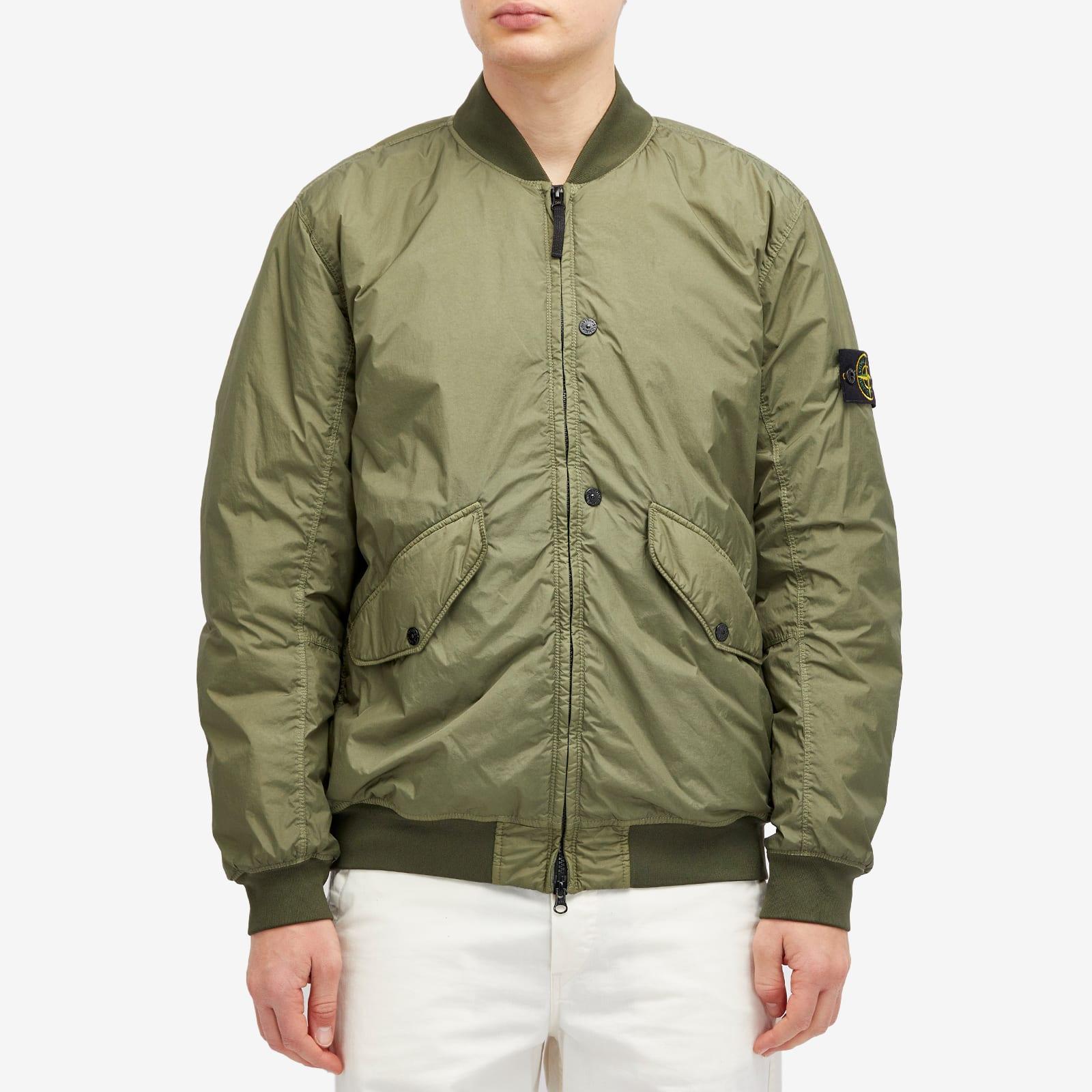 Stone Island Crinkle Reps Primaloft-Tc Bomber Jacket in Green for