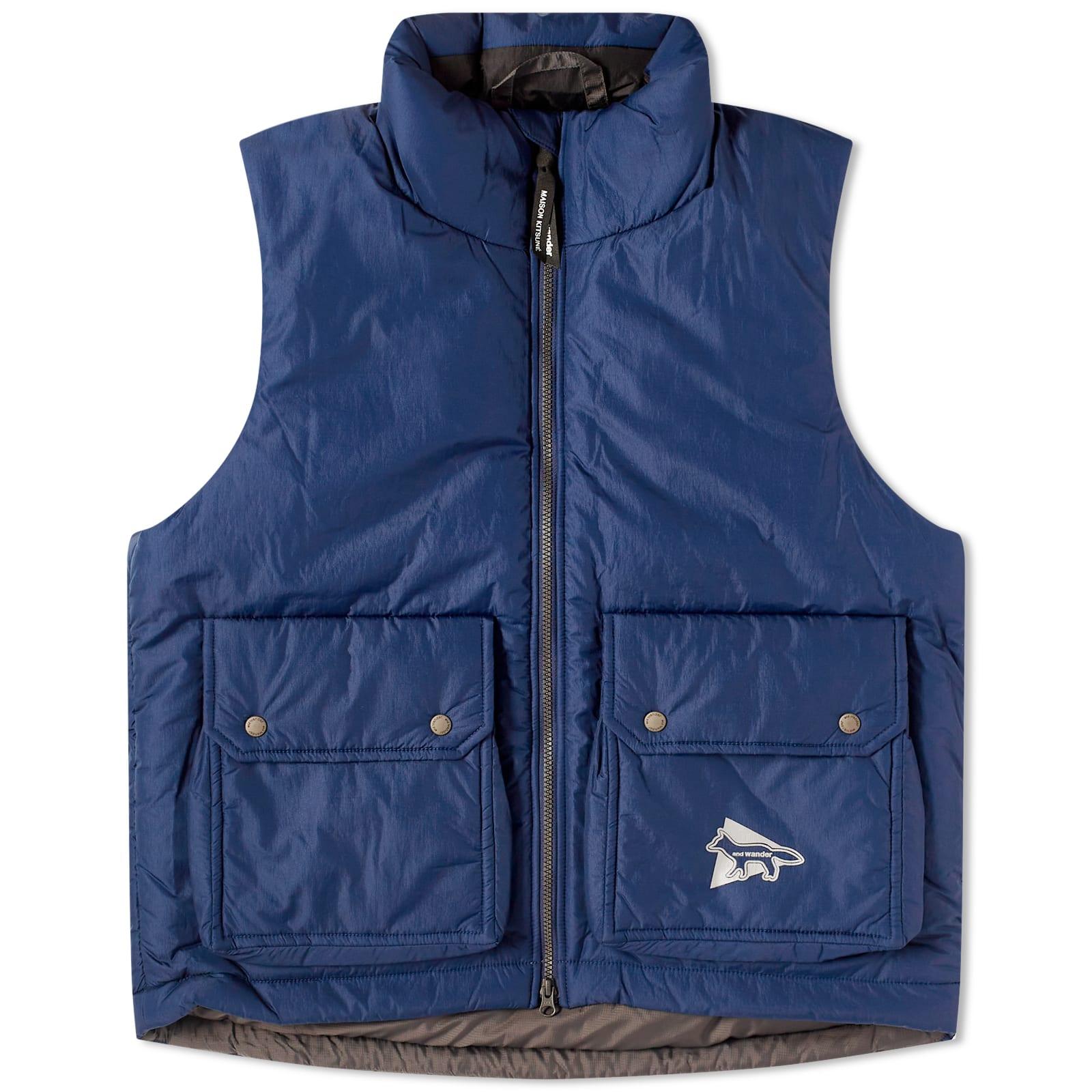and wander X Maison Kitsuné Insulation Vest in Blue for Men | Lyst UK