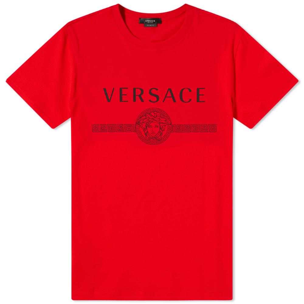 Versace Cotton Classic Logo Tee in Red for Men - Lyst