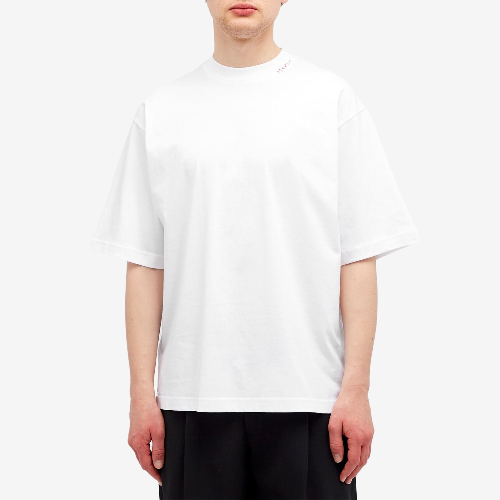 Marni マルニ / Overlay Logo Patch Oversized T-Shirt Black organic cotton T-shirt with Marni patch | Marni