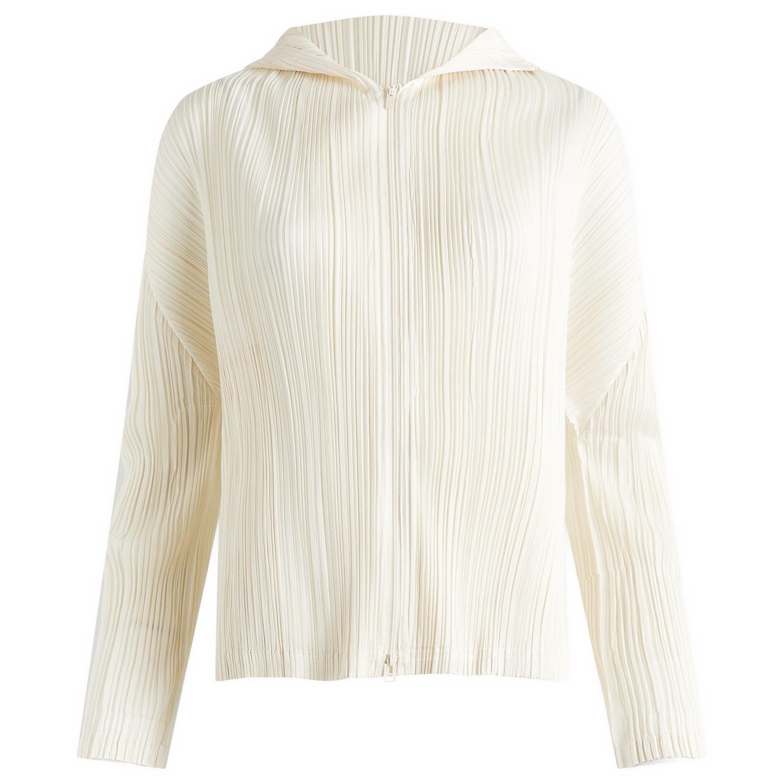 Pleats Please Issey Miyake Hoodie in White | Lyst