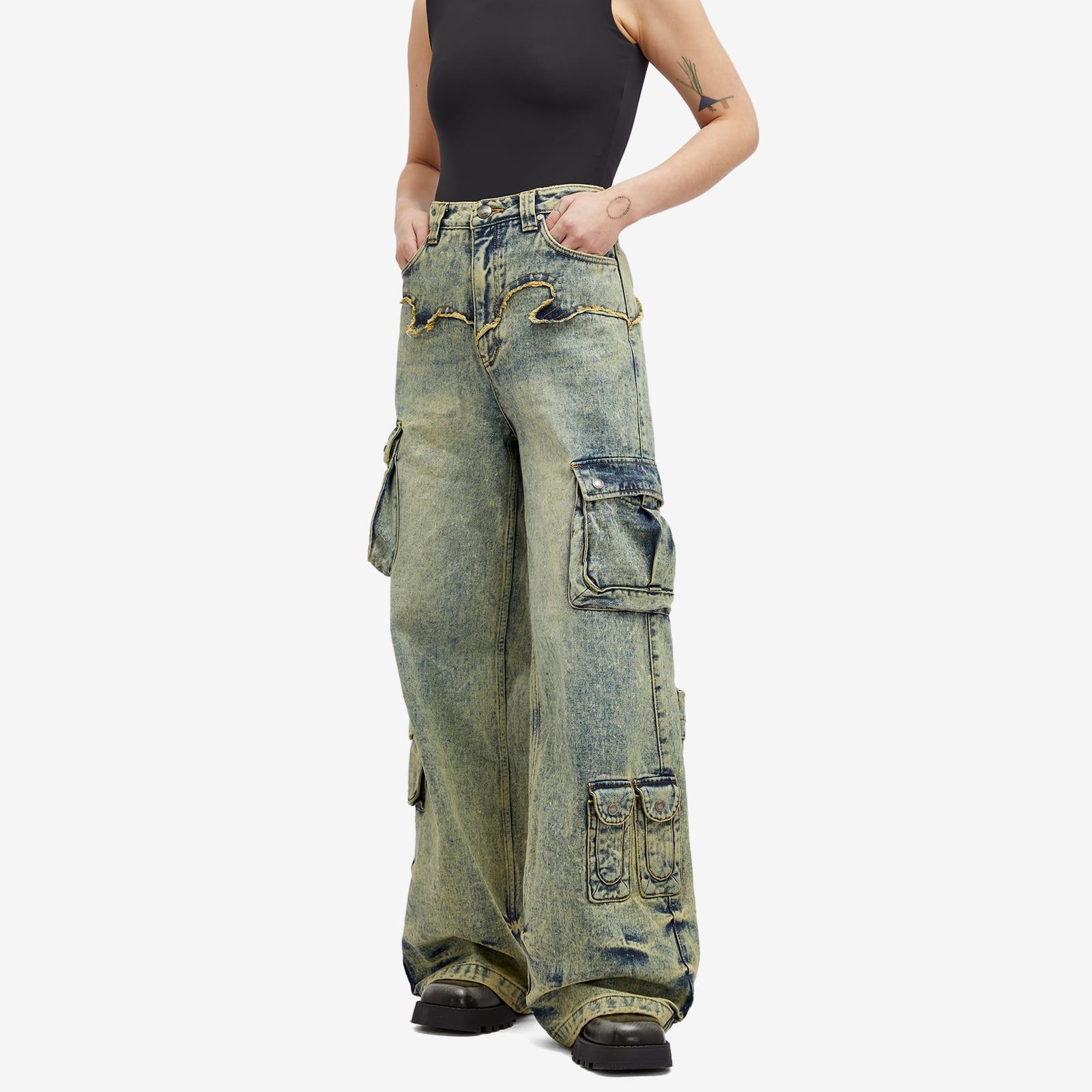 ■ANDERSSON BELL■ Shimizu denim cargo jeans apa721wCOATED Y Simiz Denim Cargo Jeans (APA721WL-COATED-YELLOW)