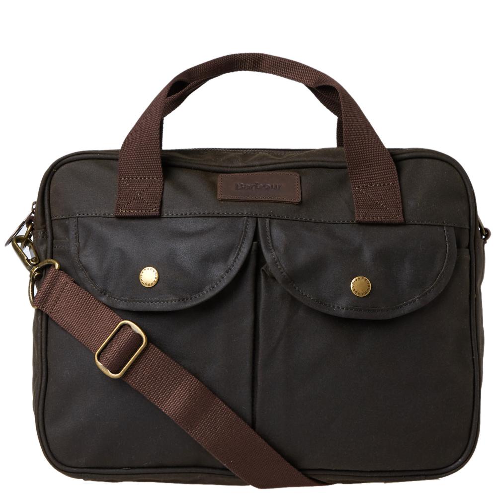 Barbour Waxed Cotton Tartan Laptop Bag IUCN Water
