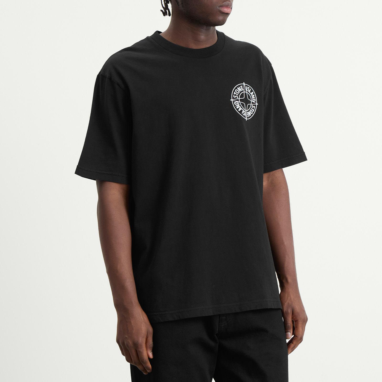 Stone Island Outline Compass T-Shirt in Black for Men | Lyst