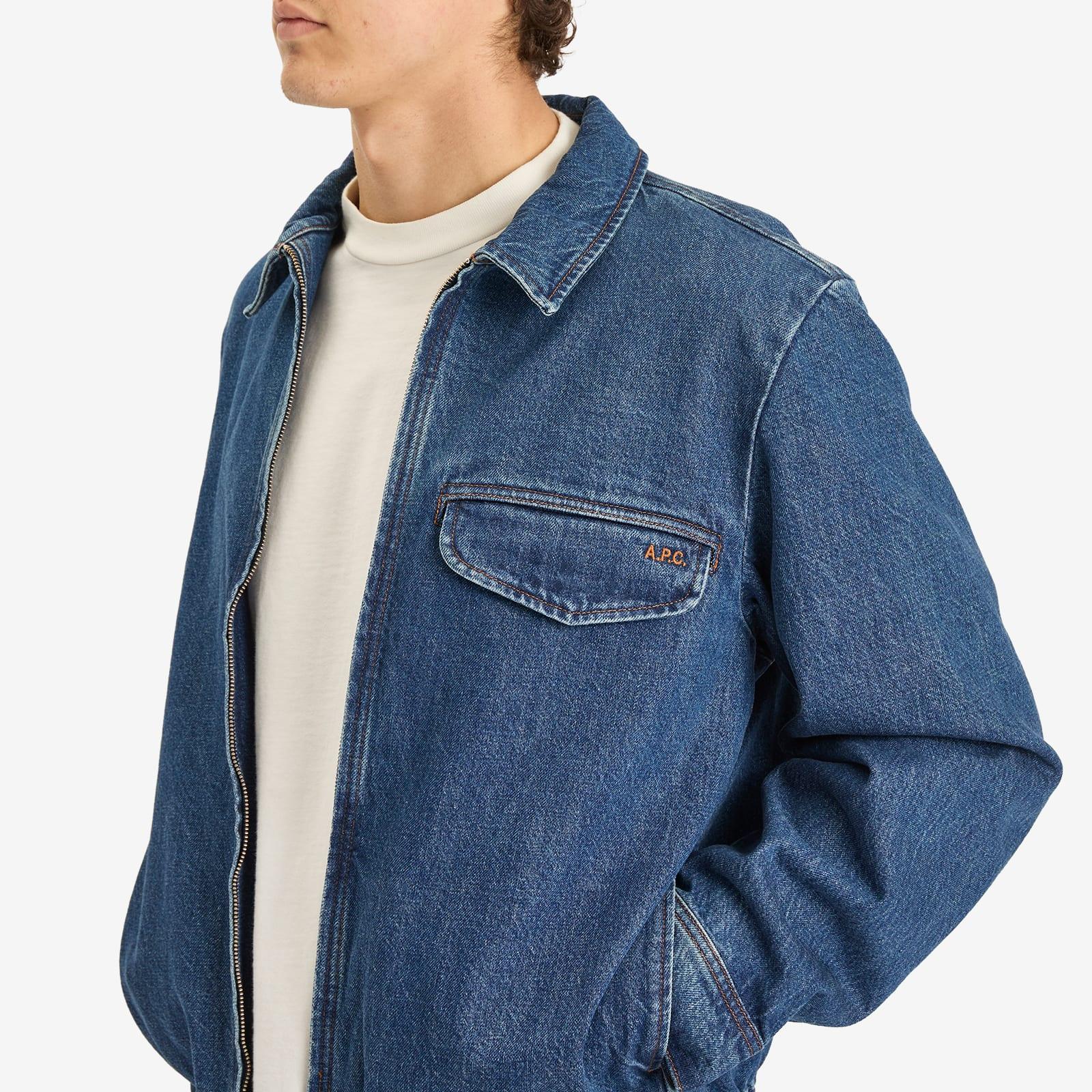 A.P.C. Fabrizio Zipped Denim Jacket in Blue for Men | Lyst