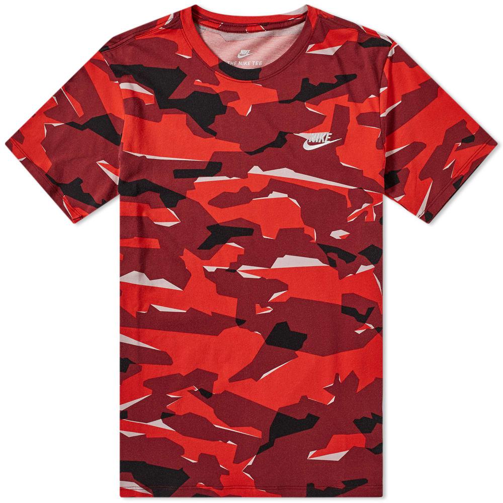 nike red camo shirt