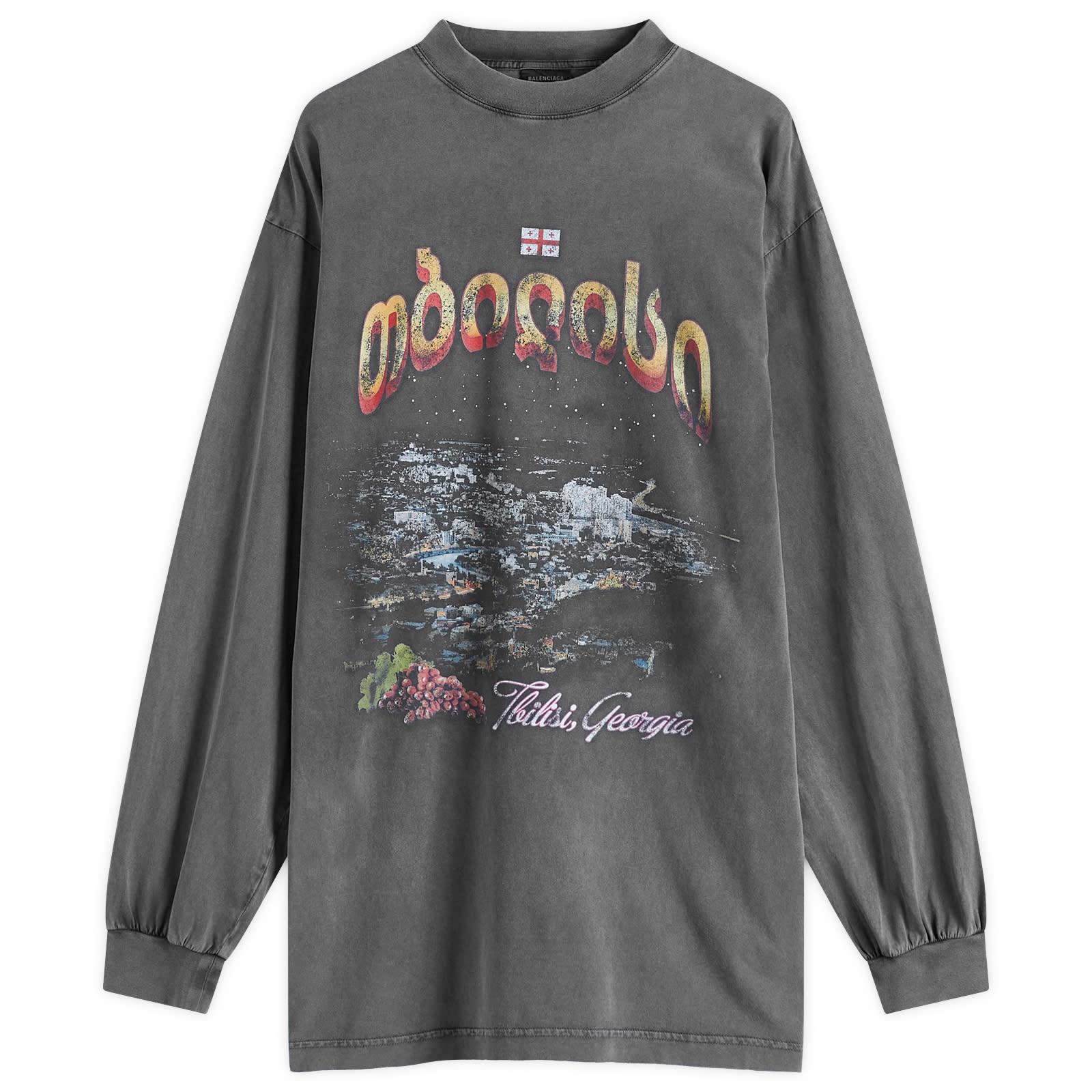Balenciaga Tbilisi Tubular Long Sleeve Large T-Shirt in Gray