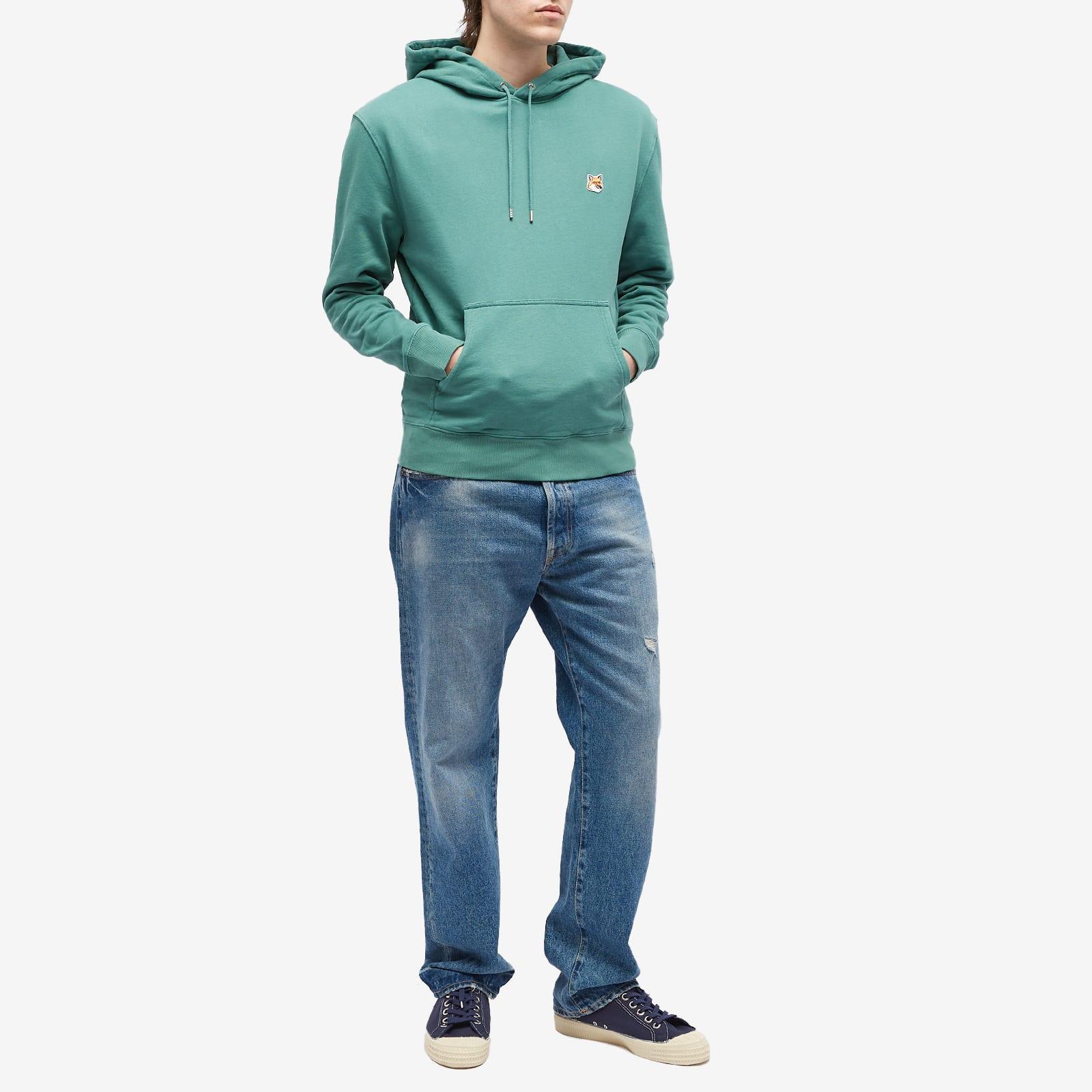 Maison Kitsuné Fox Head Patch Regular Hoodie in Green for Men | Lyst