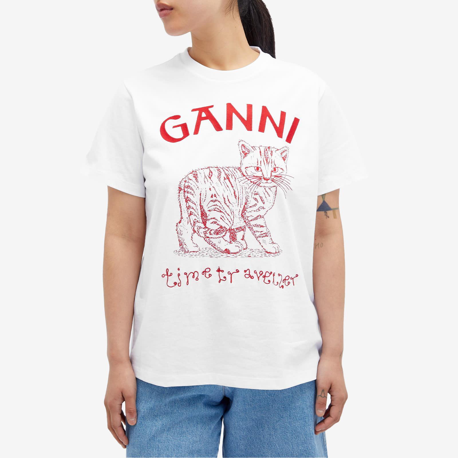 ganni-Bright-White-Cat-T-Shirt ganni-Bright-White-Cat-T-Shirt