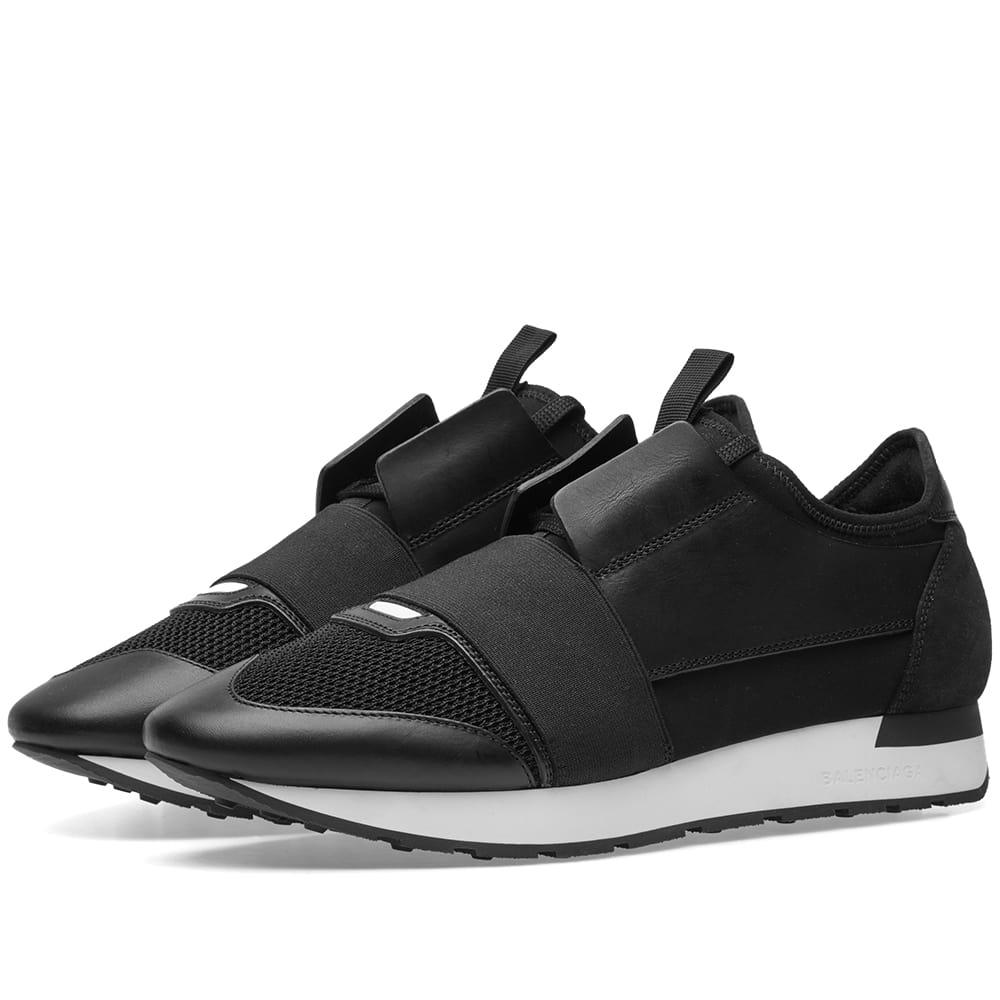 Balenciaga Race Runner Leather, Suede And Mesh Trainers in Black for Men |  Lyst