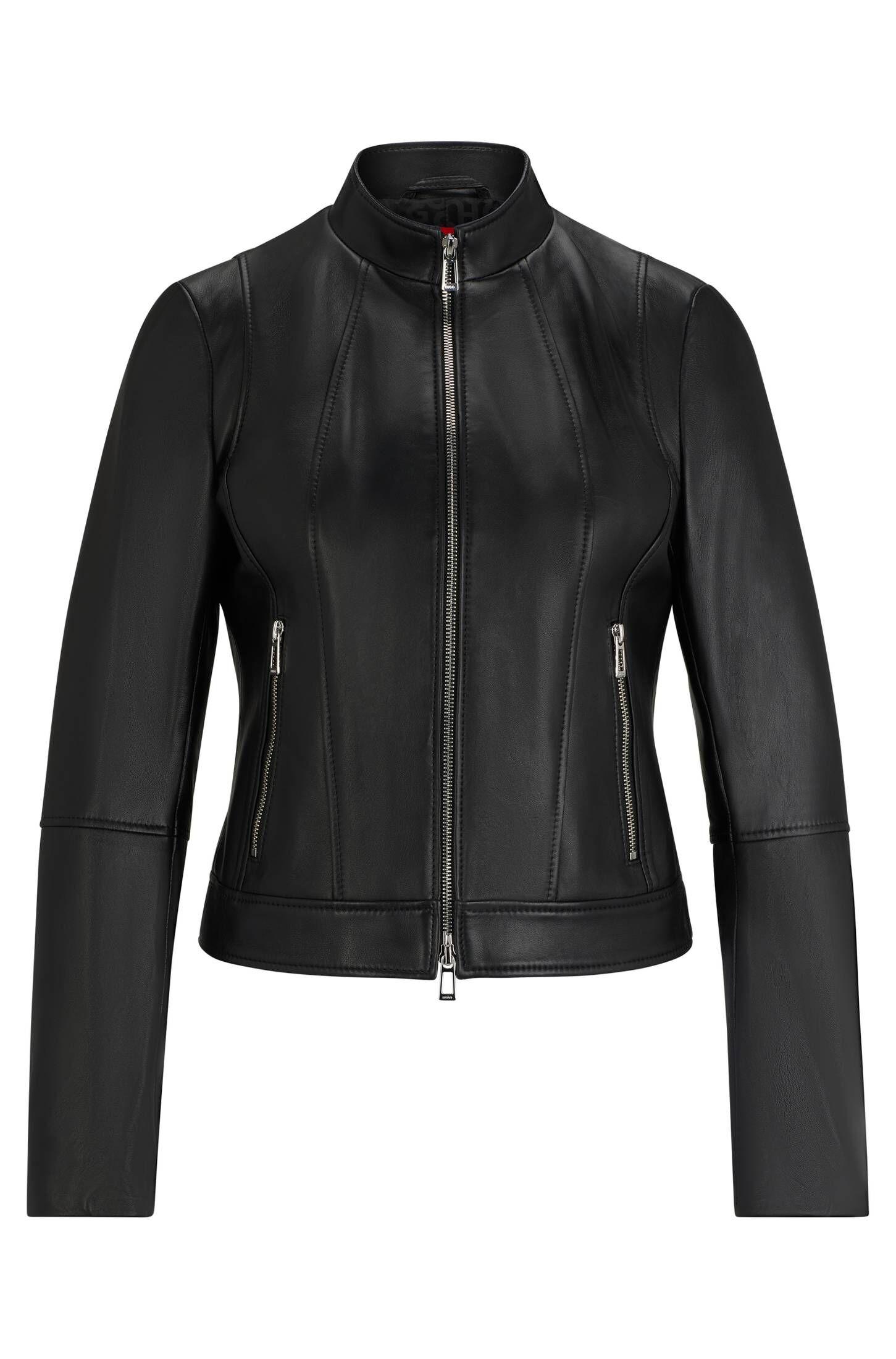 Leather Boss Damen Lederjacke Schwarz HUGO Lederjacke LASATTA