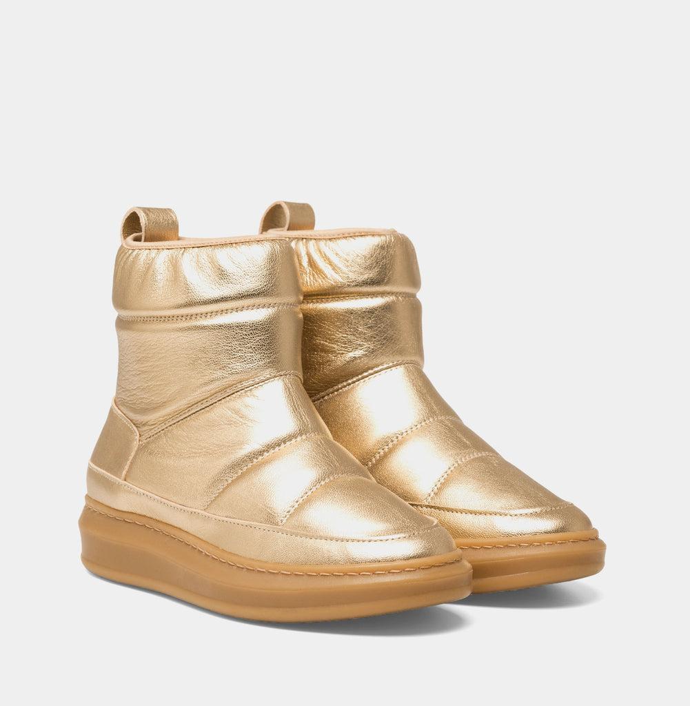 ivylee copenhagen Moon Gold Metallic Moon Boots in Natural | Lyst