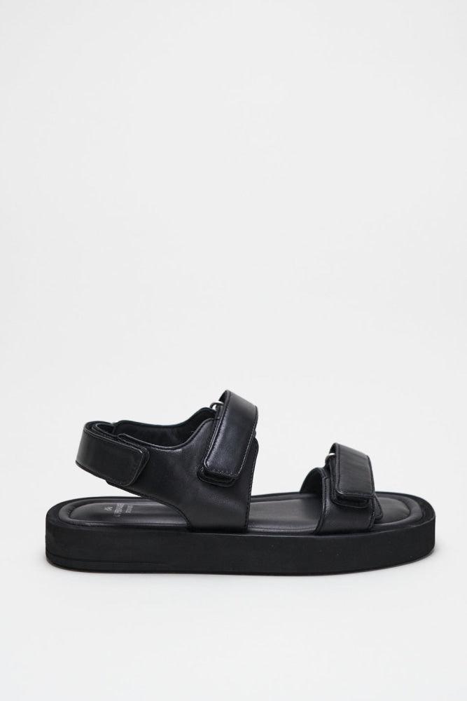 COPENHAGEN Nappa Black Velcro Straps 