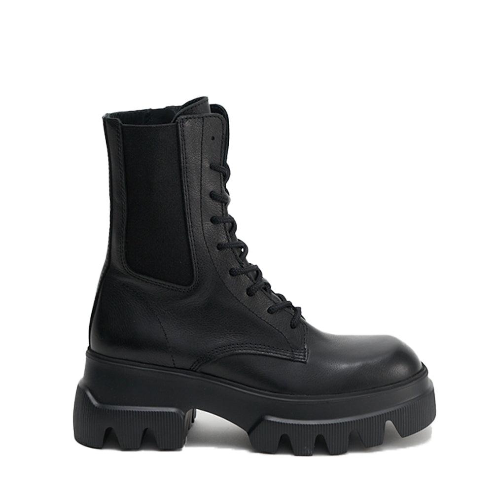COPENHAGEN Vitello Black Combat Boots in Grey | Lyst UK