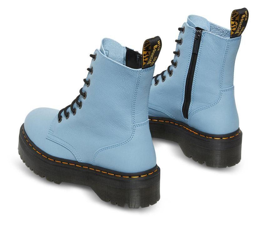 Dr. Martens Jadon Iii Pisa Card Blue Leather Platform Boots | Lyst