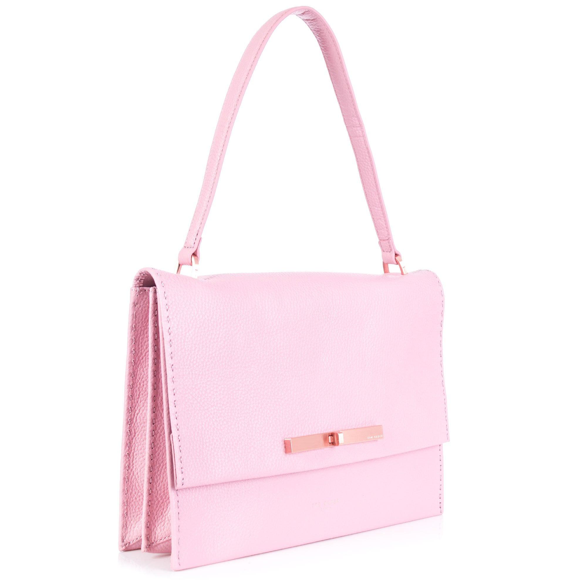 Ted baker jessi pale pink top concertina leather shoulder bag