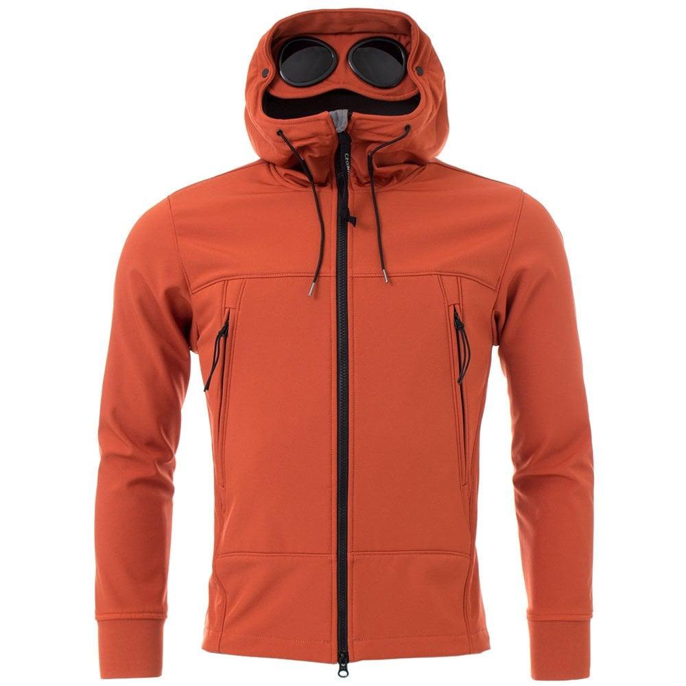 C.P. Company Fleece Soft Shell Goggle Jacket in Orange for Men - Lyst