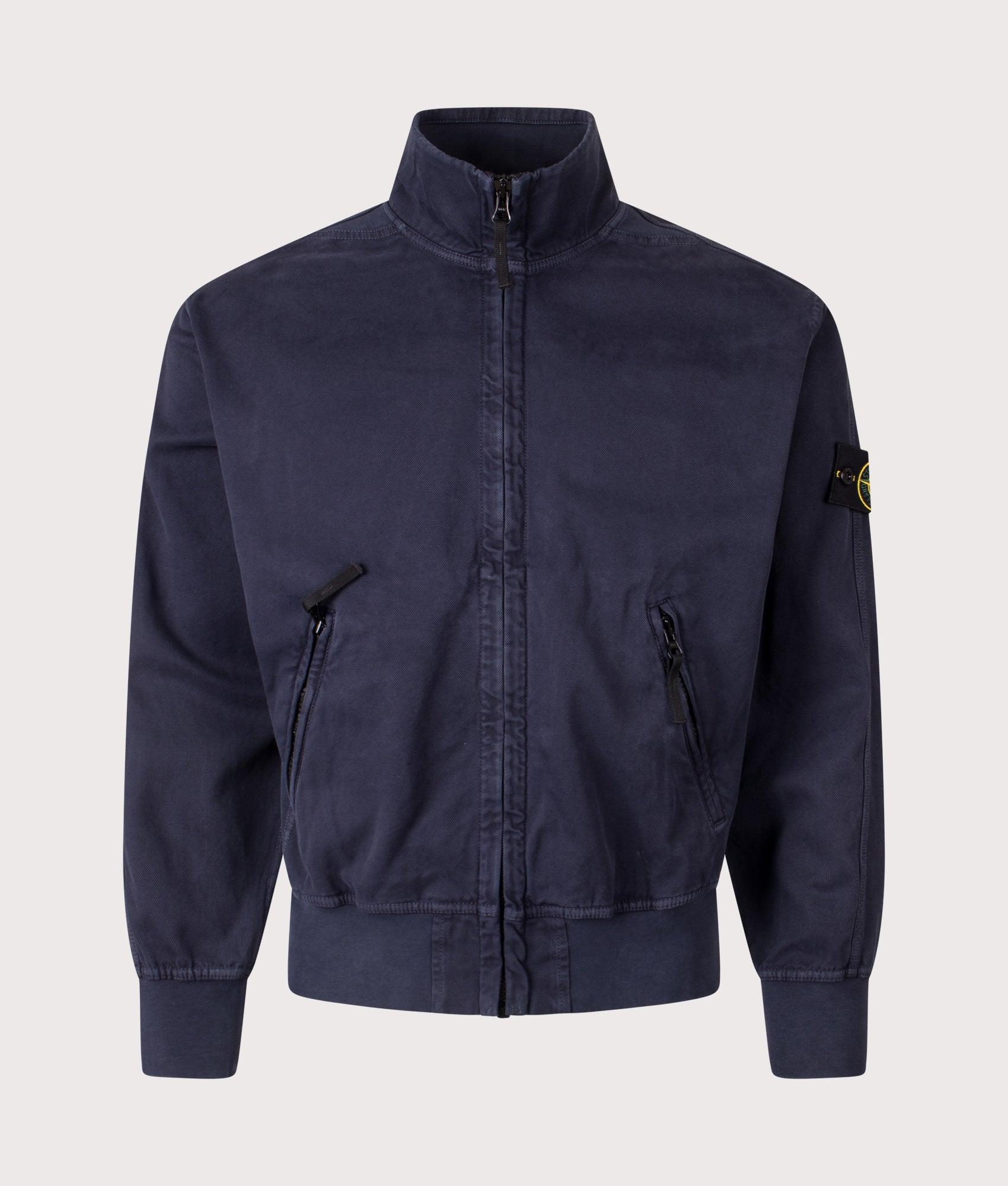 Stone Island Panama Cotton Track Jacket in Blue for Men | Lyst UK