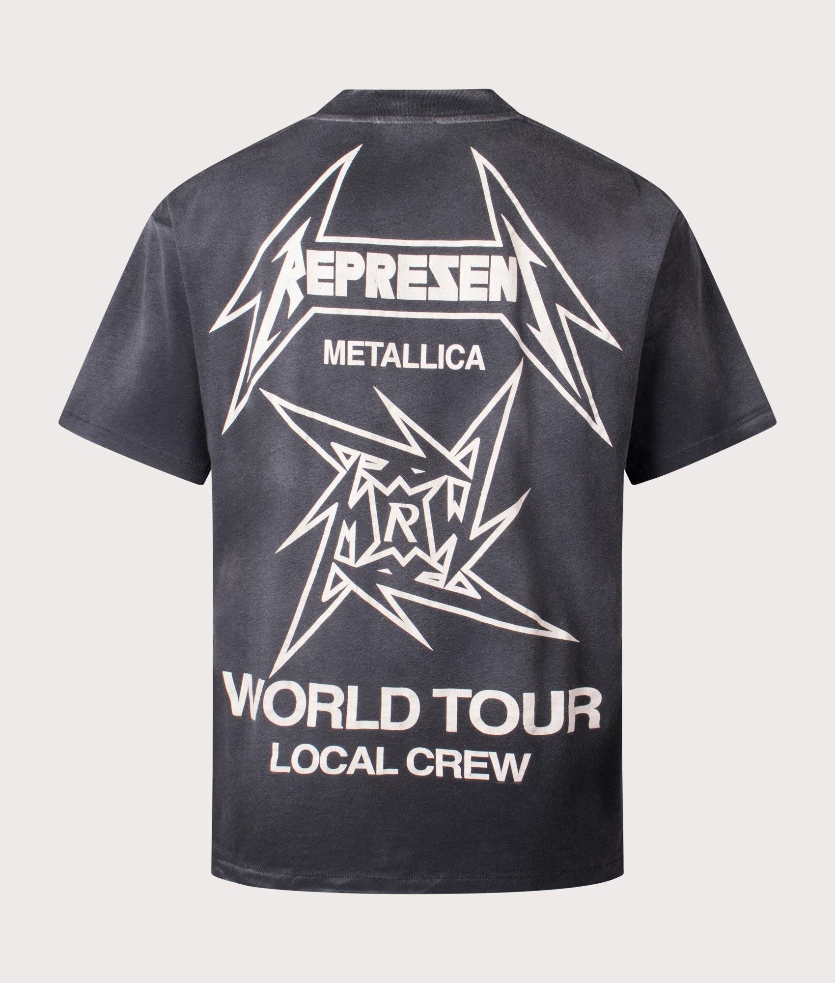 Represent Oversized Fit X Metallica Local Crew T-Shirt in Black