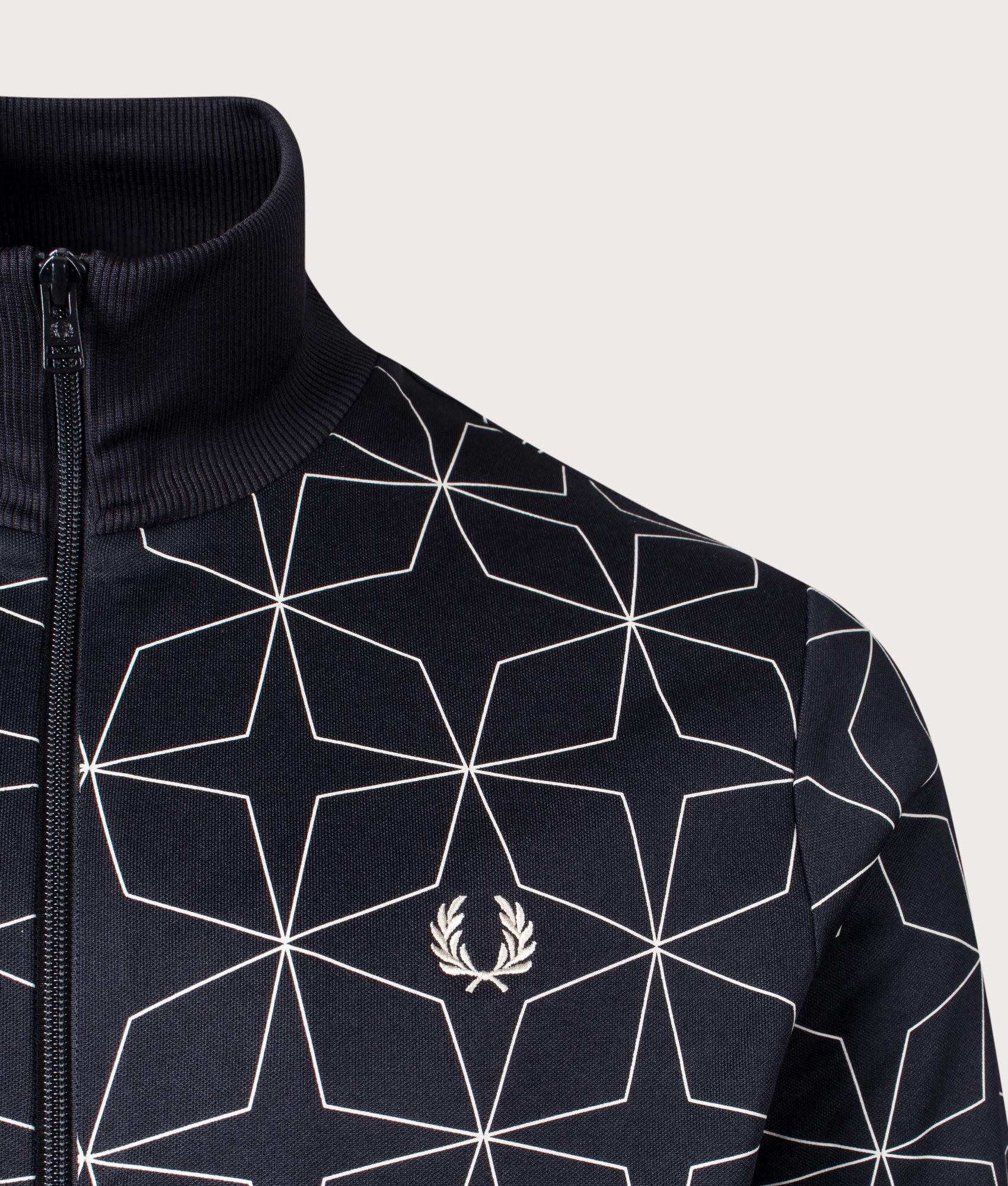 Fred Perry Geometric Print Track Top in Blue for Men | Lyst UK
