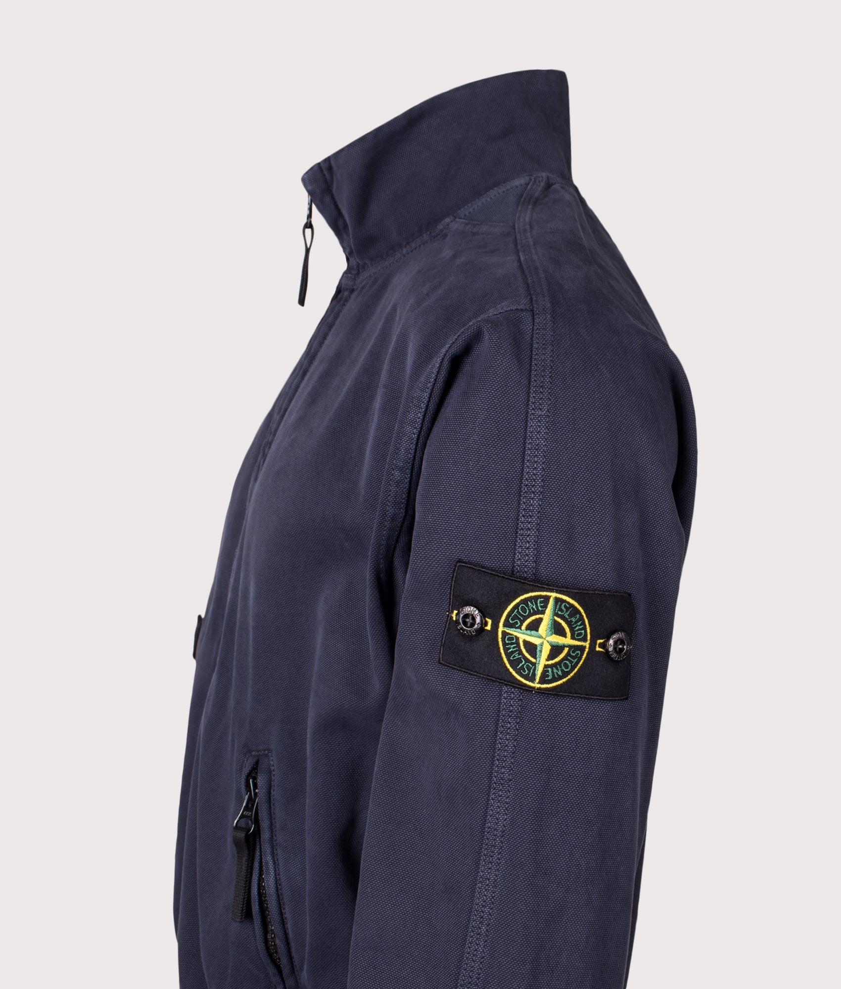 Stone Island Panama Cotton Track Jacket in Blue for Men | Lyst UK