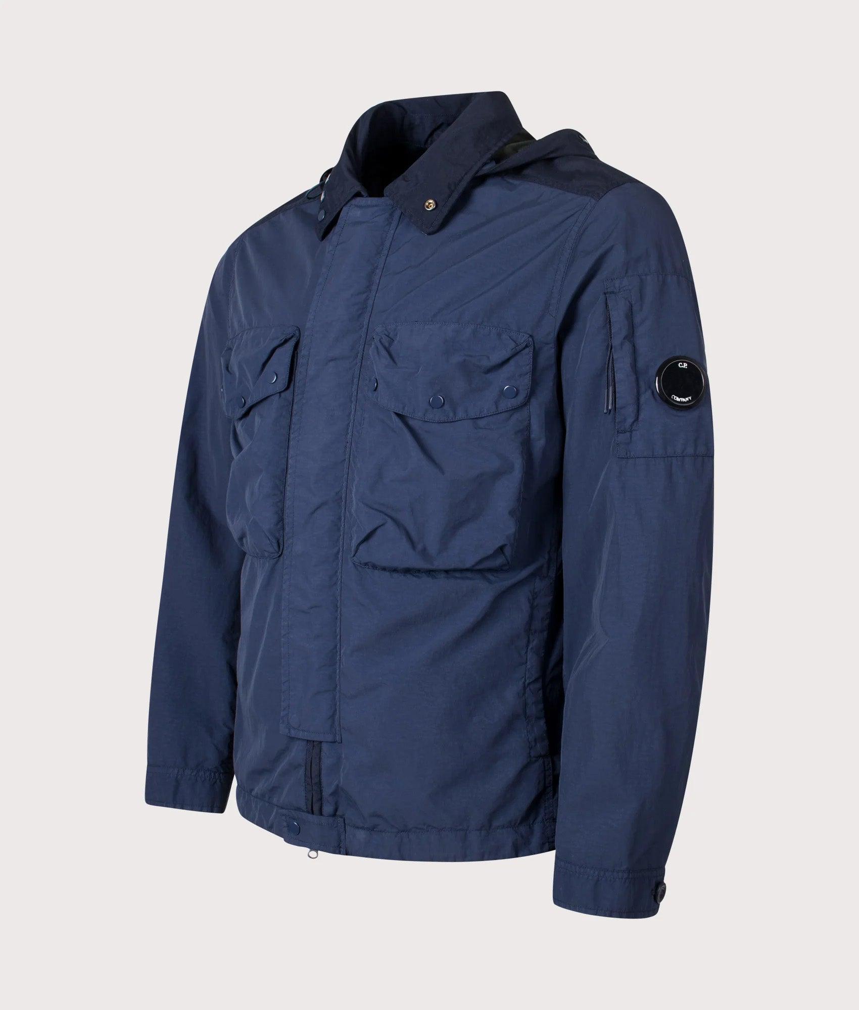 新品 C.P. COMPANY 薄手 ナイロン シャツジャケット ダークネイビー C.P. Company Flatt Nylon Mixed Goggle Overshirt in Blue for Men