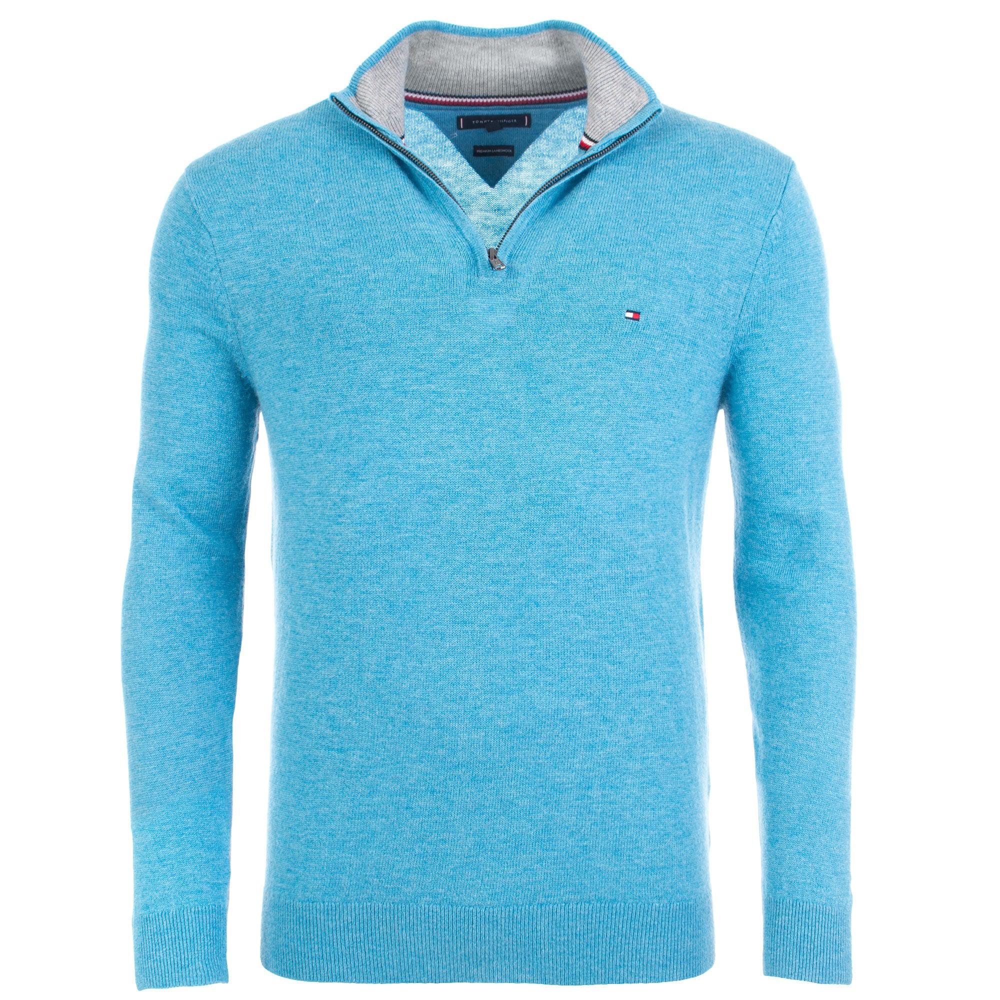 Tommy Hilfiger Lambswool Half-zip Pullover in Blue for Men | Lyst UK