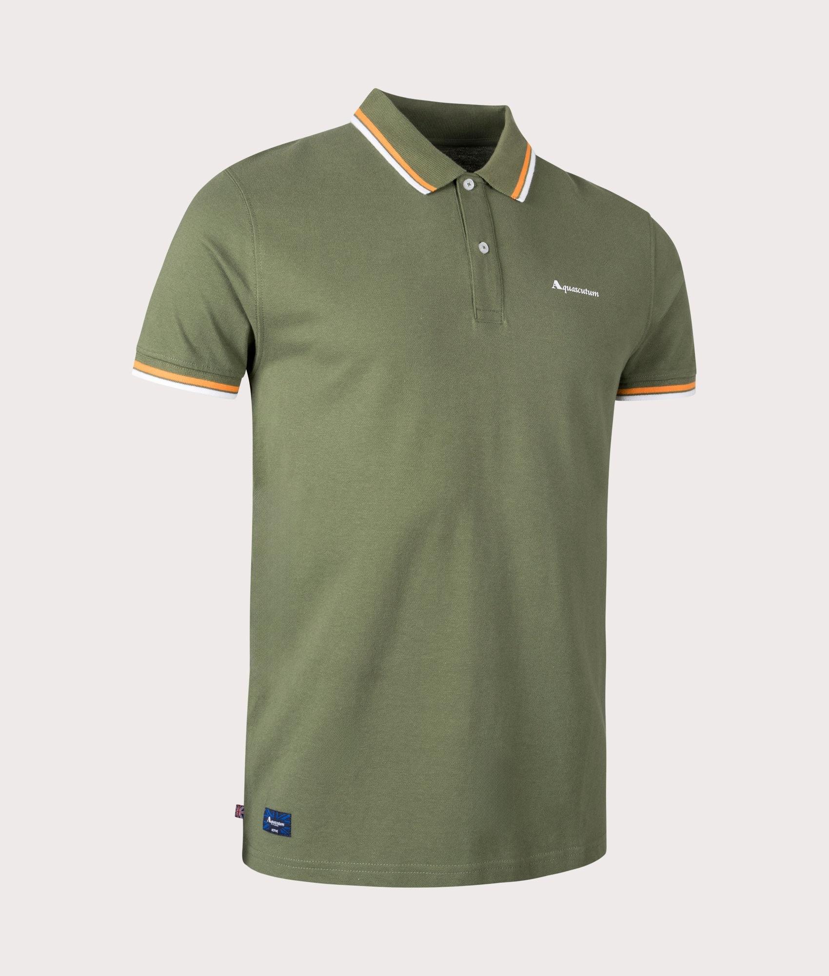 Aquascutum Active Cotton Stripes Dry Fit Polo Shirt in Green for Men Lyst UK