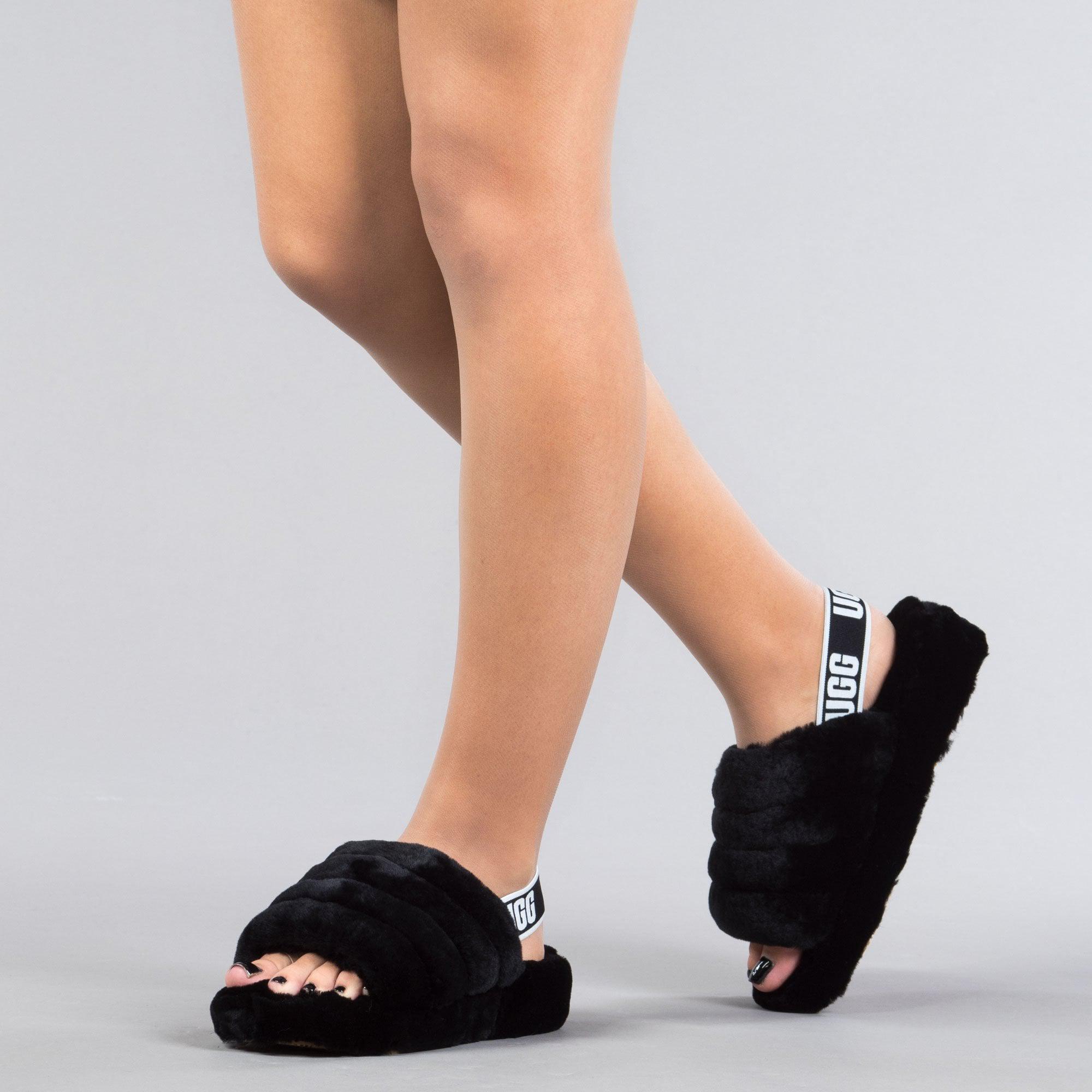 UGG Rubber Fluff Yeah Slides - Shoes in Black - Save 59% - Lyst