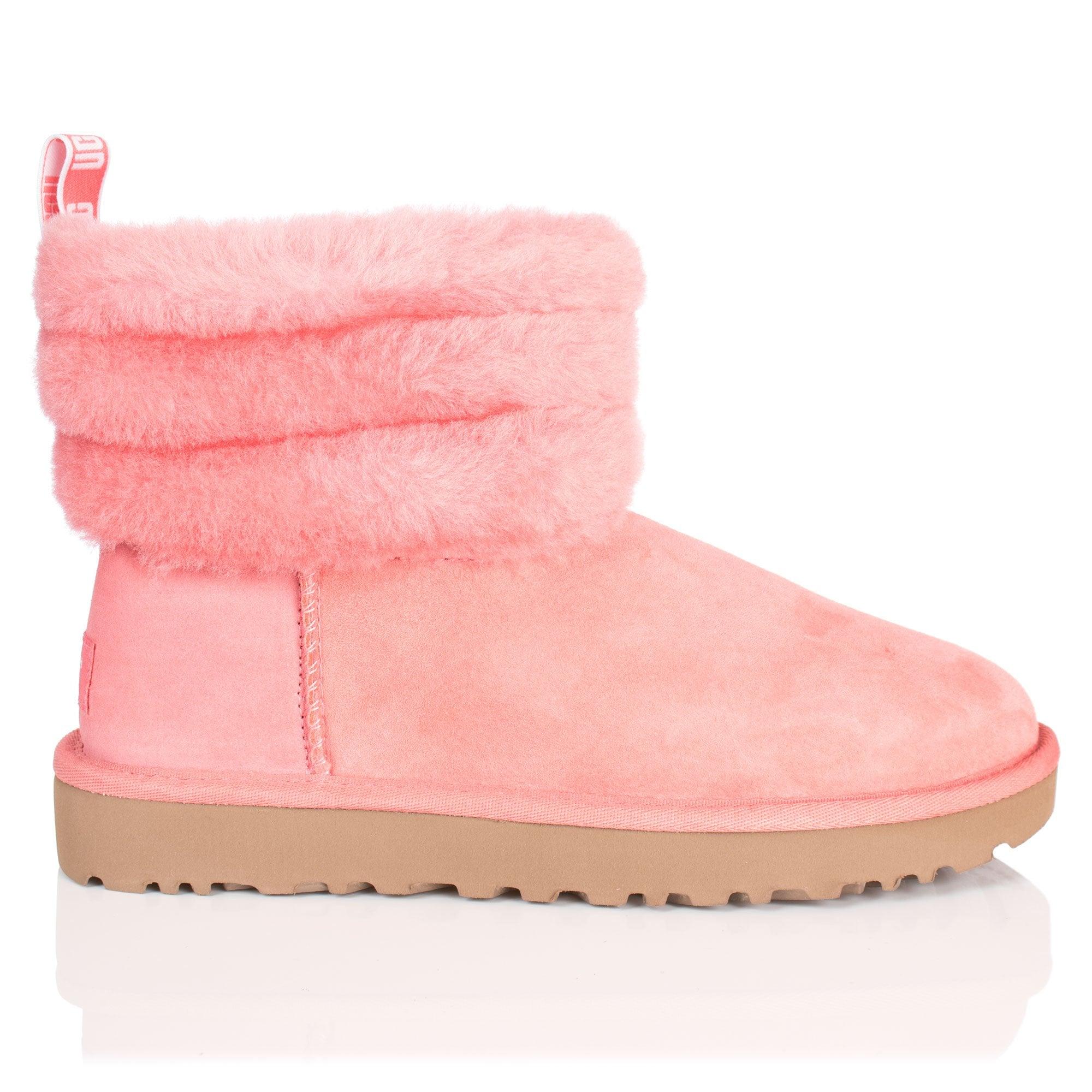 mini fluff ugg boots pink