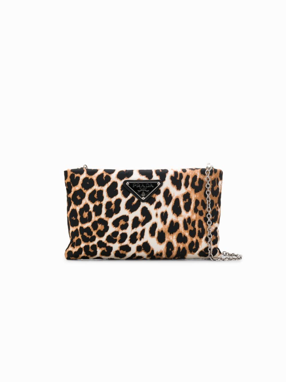 Prada Leopard Print Crossbody Bag in Black | Lyst