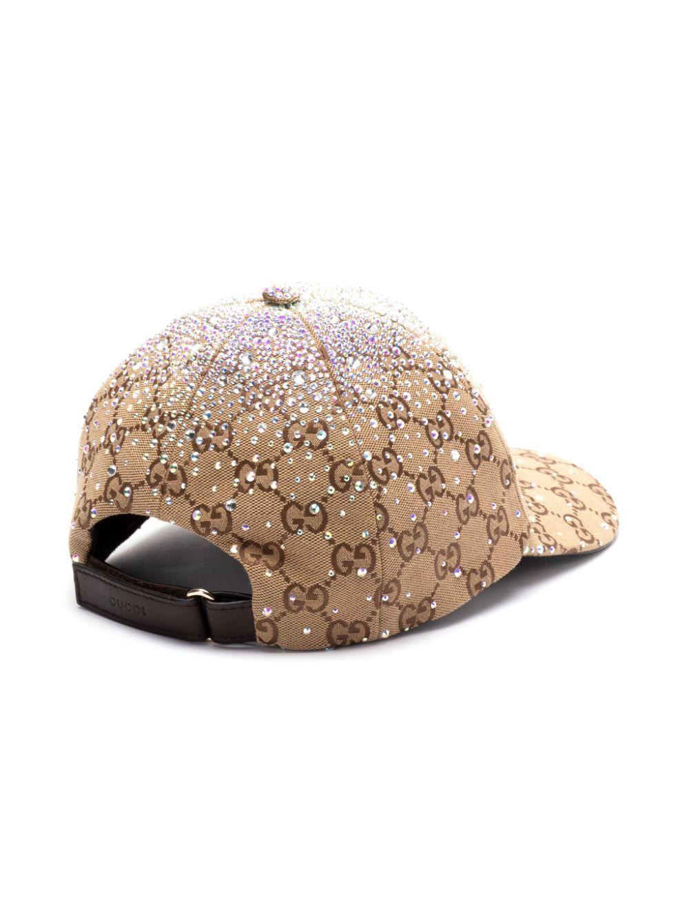 Gucci Gg Crystal-Embellished Cap in Natural for Men | Lyst UK display picture 1