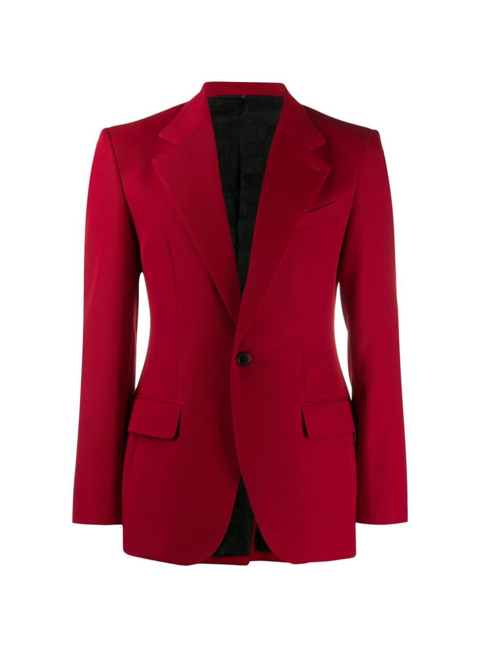red fitted blazer