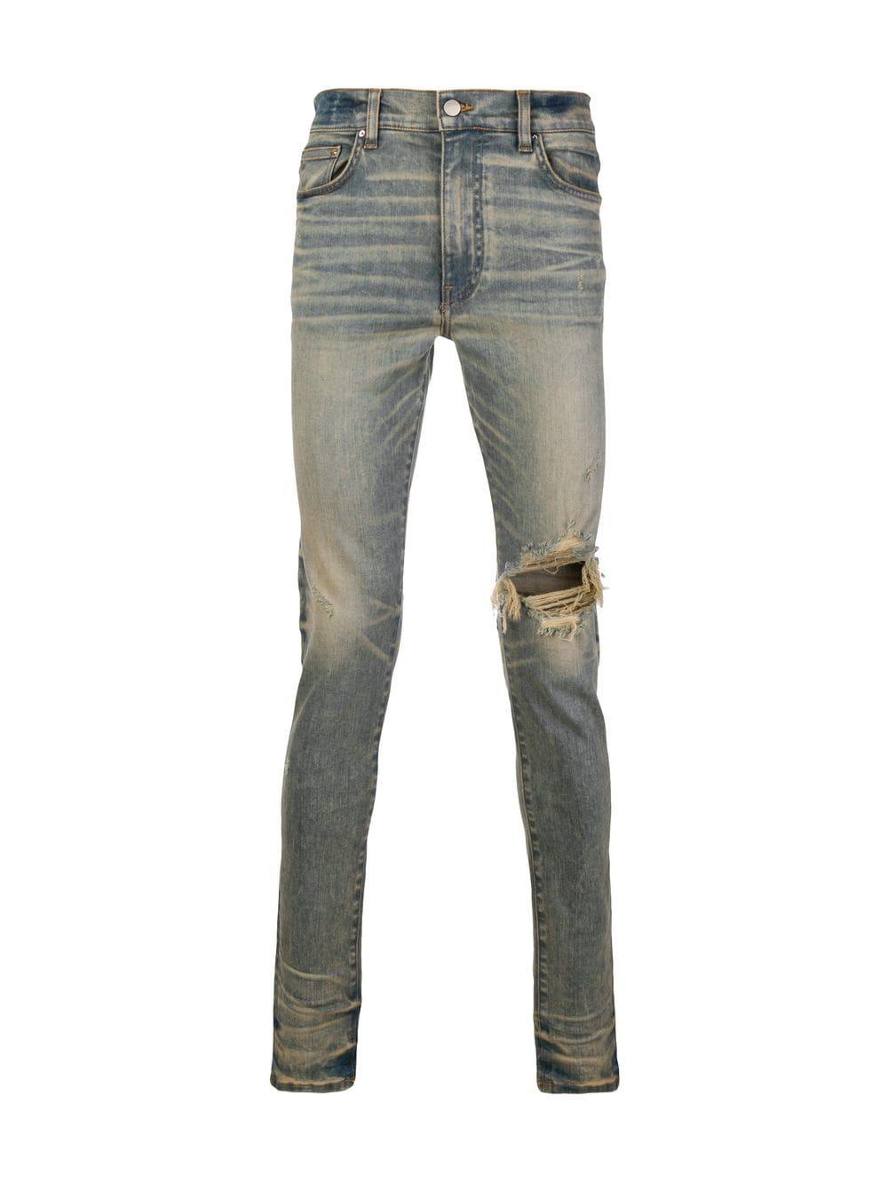 Amiri Denim Distressed Skinny Jeans in Blue for Men Lyst