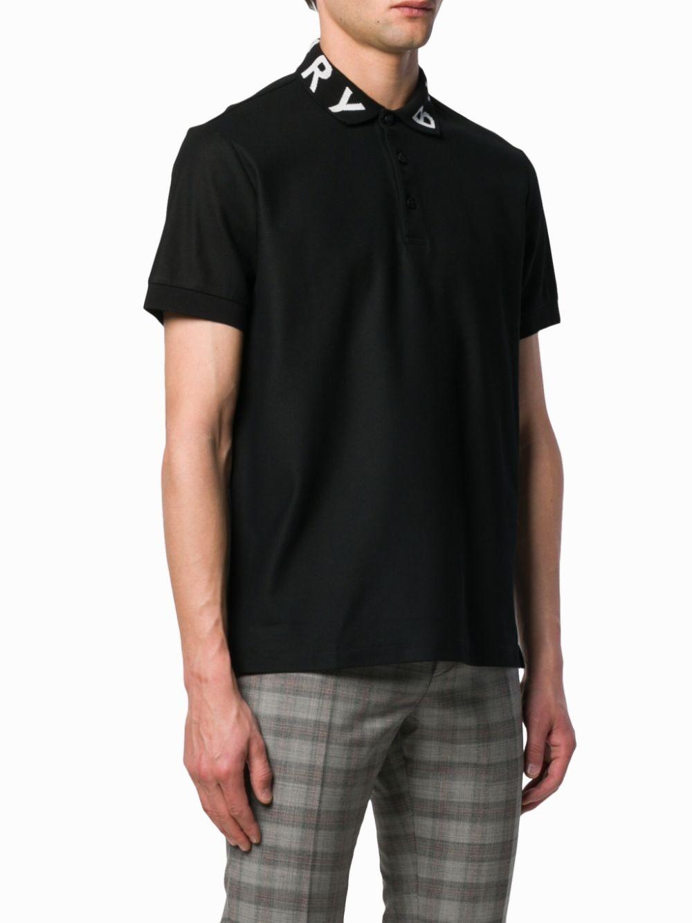 Burberry Cotton Logo Collar Polo Shirt in Black for Men - Lyst