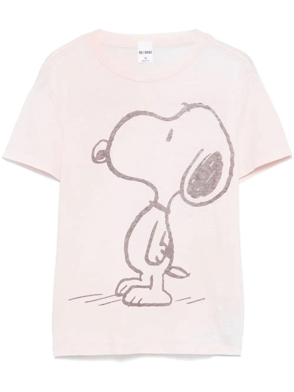 ★Re/Done★ ピンク Classic Snoopy Tシャツ Re/Done: Pink Classic Snoopy T-shirt | SSENSE