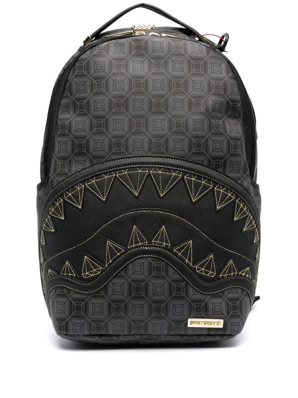 Sprayground Monogram Shark-motif Backpack in Black for Men | Lyst