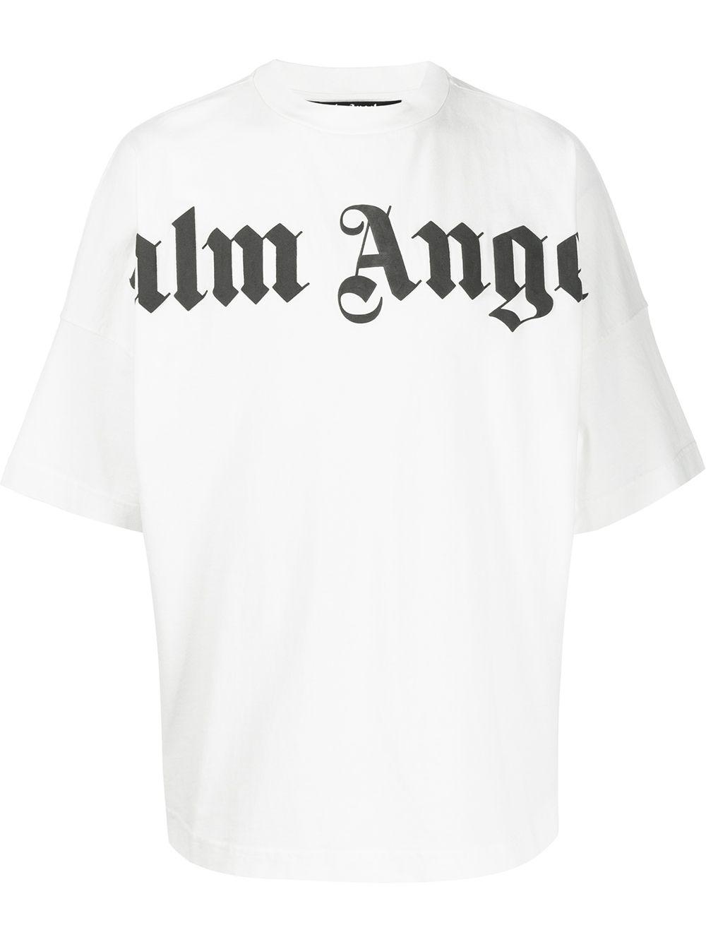 Palm Angels Front Logo Over Tee in White for Men | Lyst