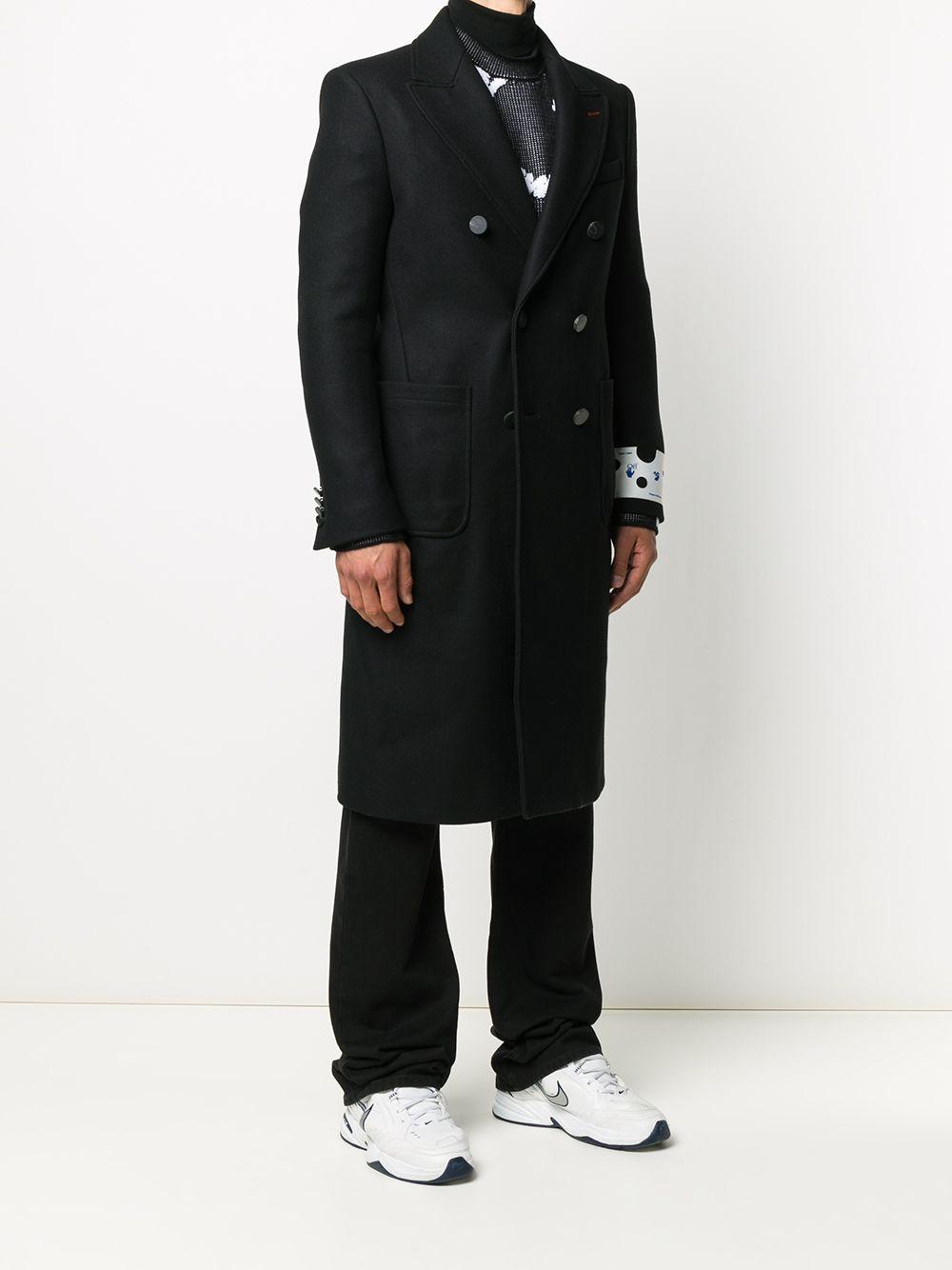 Off-White c/o Virgil Abloh Double-breasted Coat in Black for Men - Lyst