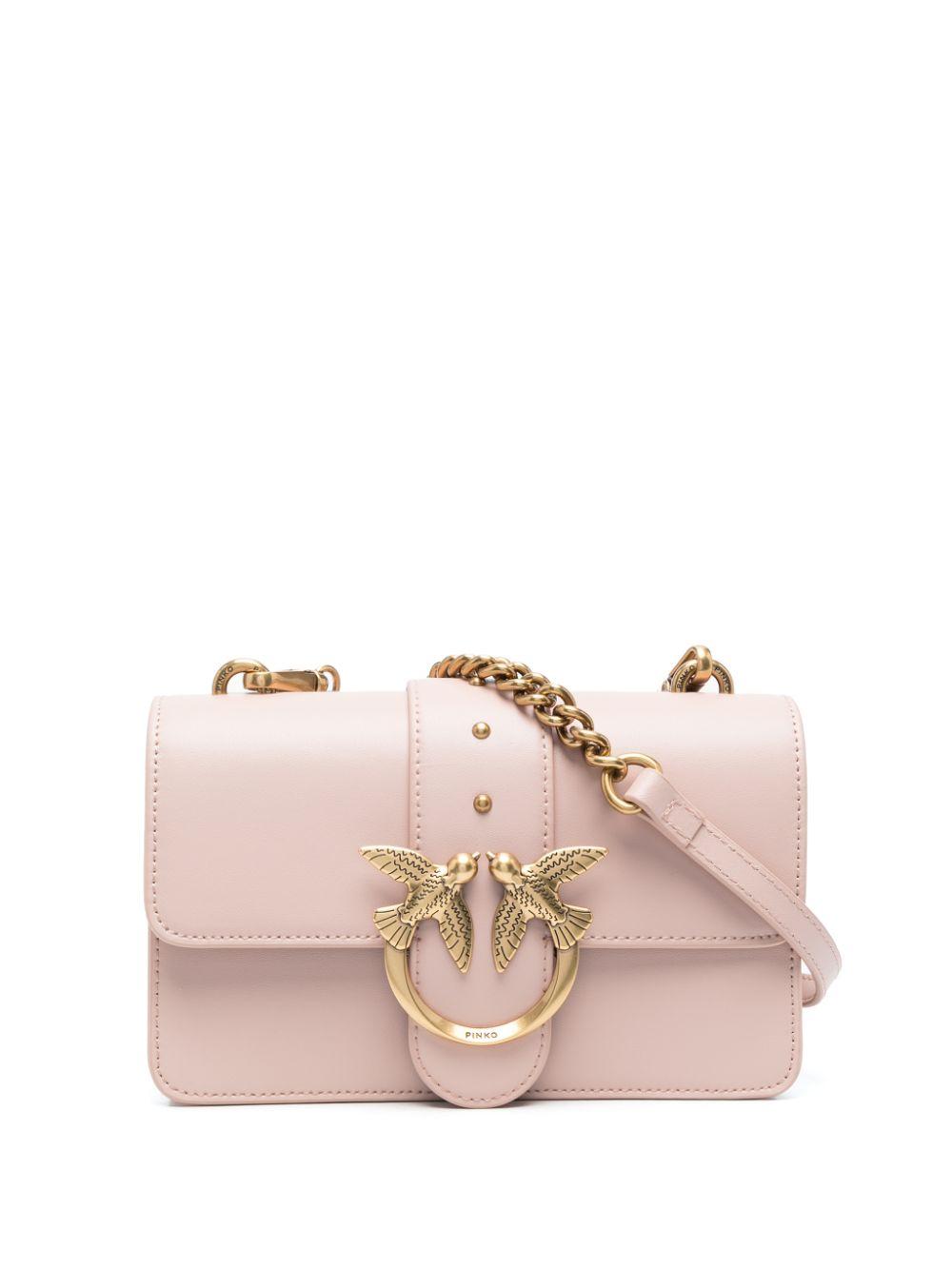 Pinko Leather Logobuckle Crossbody Bag in Pink Lyst