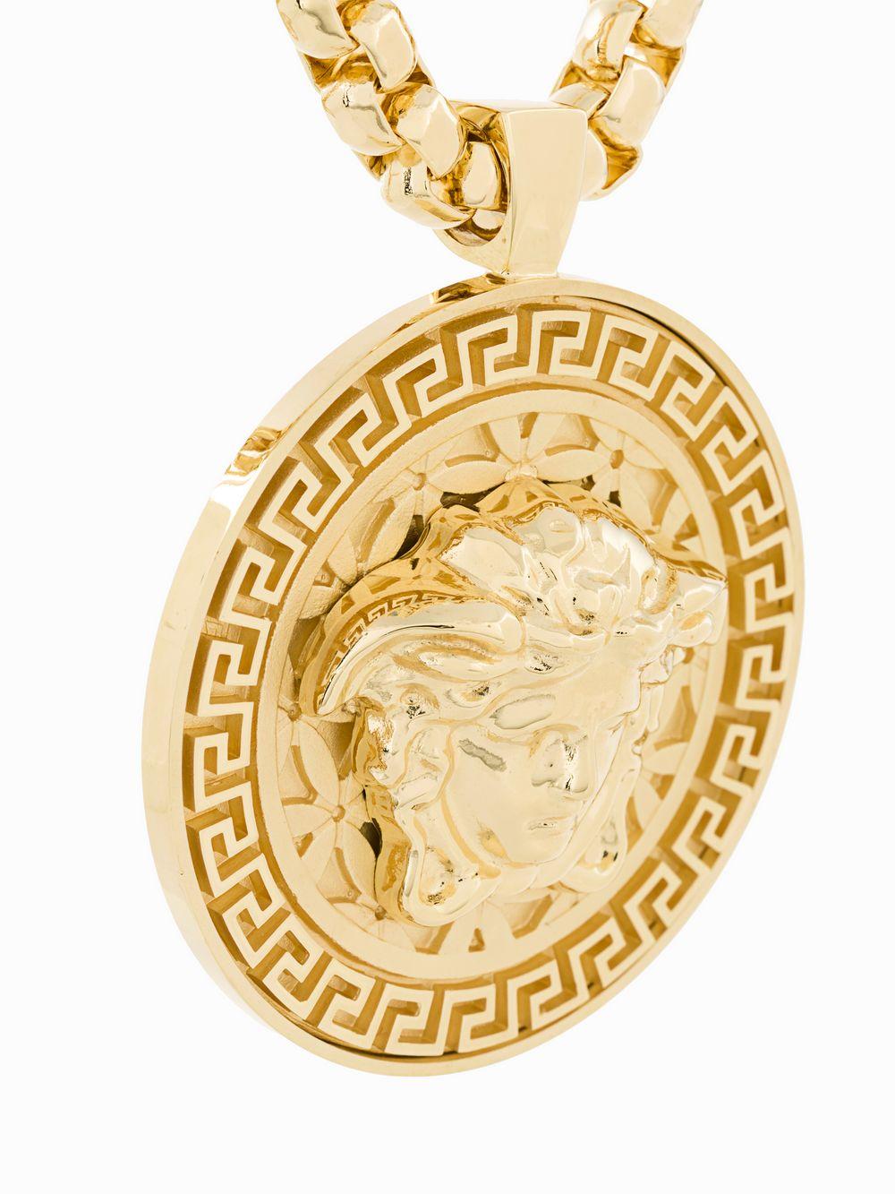 Versace Medusa Logo Medallion Necklace in Metallic for Men - Lyst