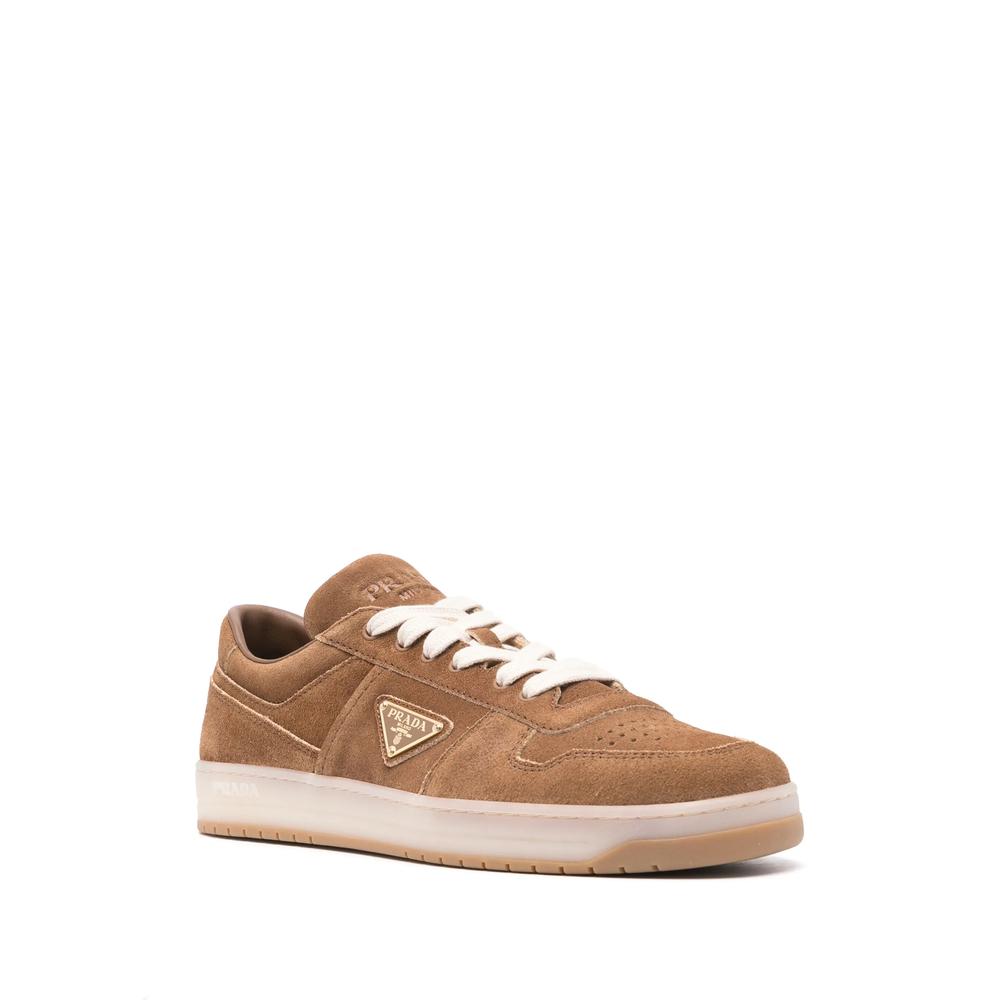 スニーカー PRADA Men Sneakers 2EE413FG001054 F0401 Brown Prada Collapse Sneakers Leather Dark Brown Men's