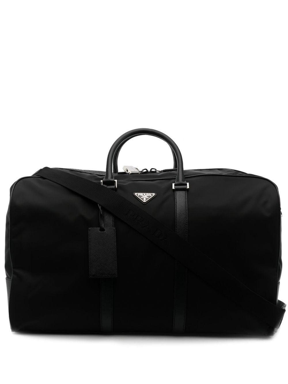 Prada Synthetic Triangle-logo Duffle Bag in Black for Men Mens Bags Gym bags and sports bags 