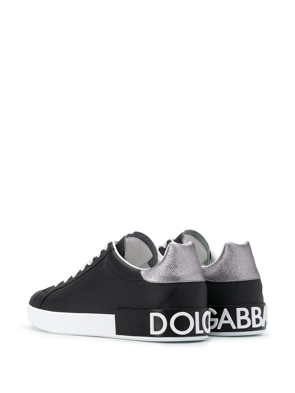 Dolce & Gabbana Leather Classic Portofino Sneakers in Black for Men - Lyst